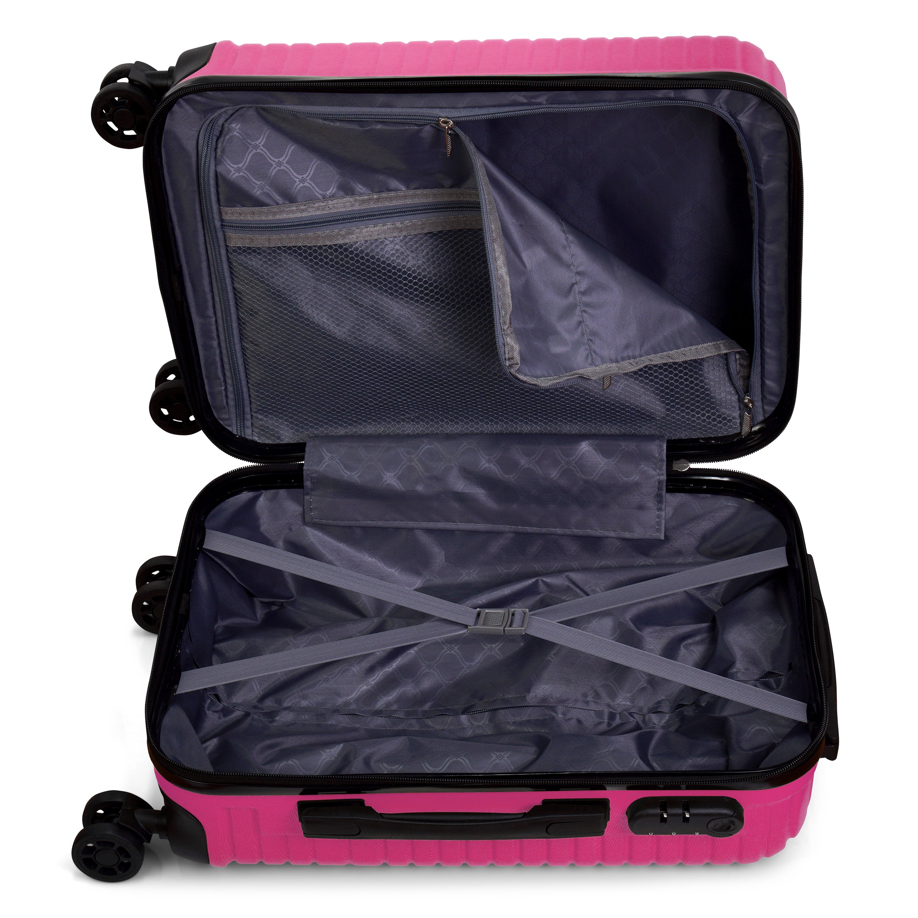 3 Piece Luggage Set Lattitude Collection featuring durable ABS outer shell, spinner wheels, and vibrant color options.