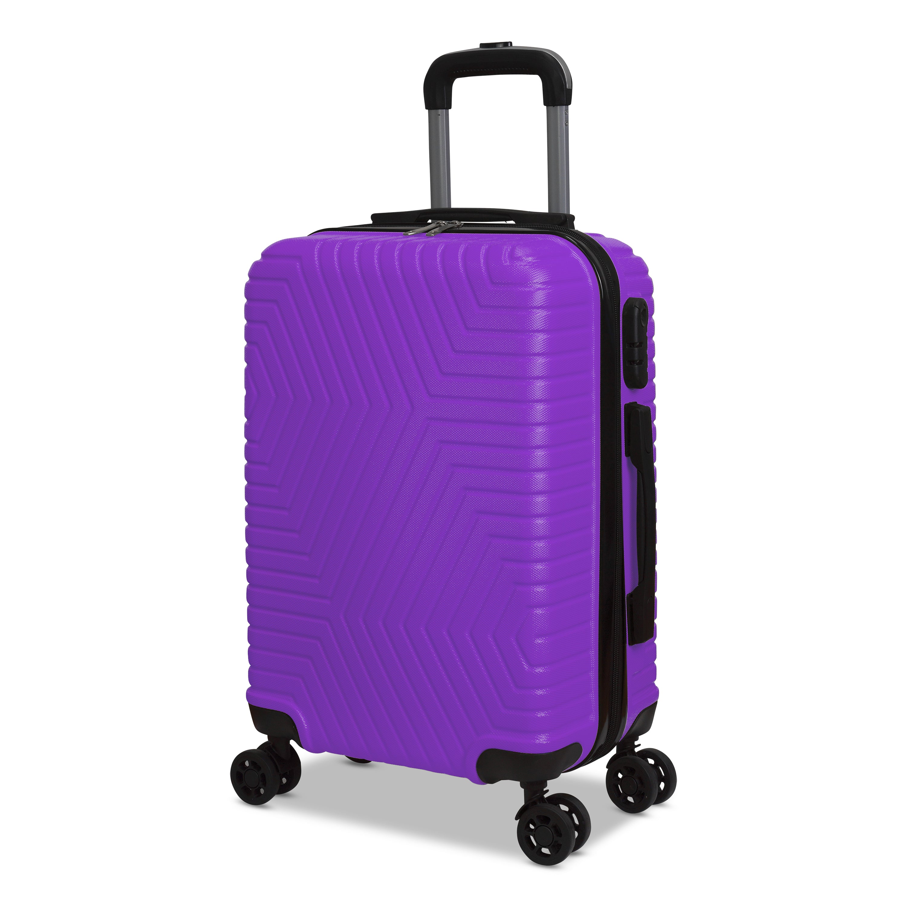 3 Piece Luggage Set Lattitude Collection featuring durable ABS outer shell, spinner wheels, and vibrant color options.