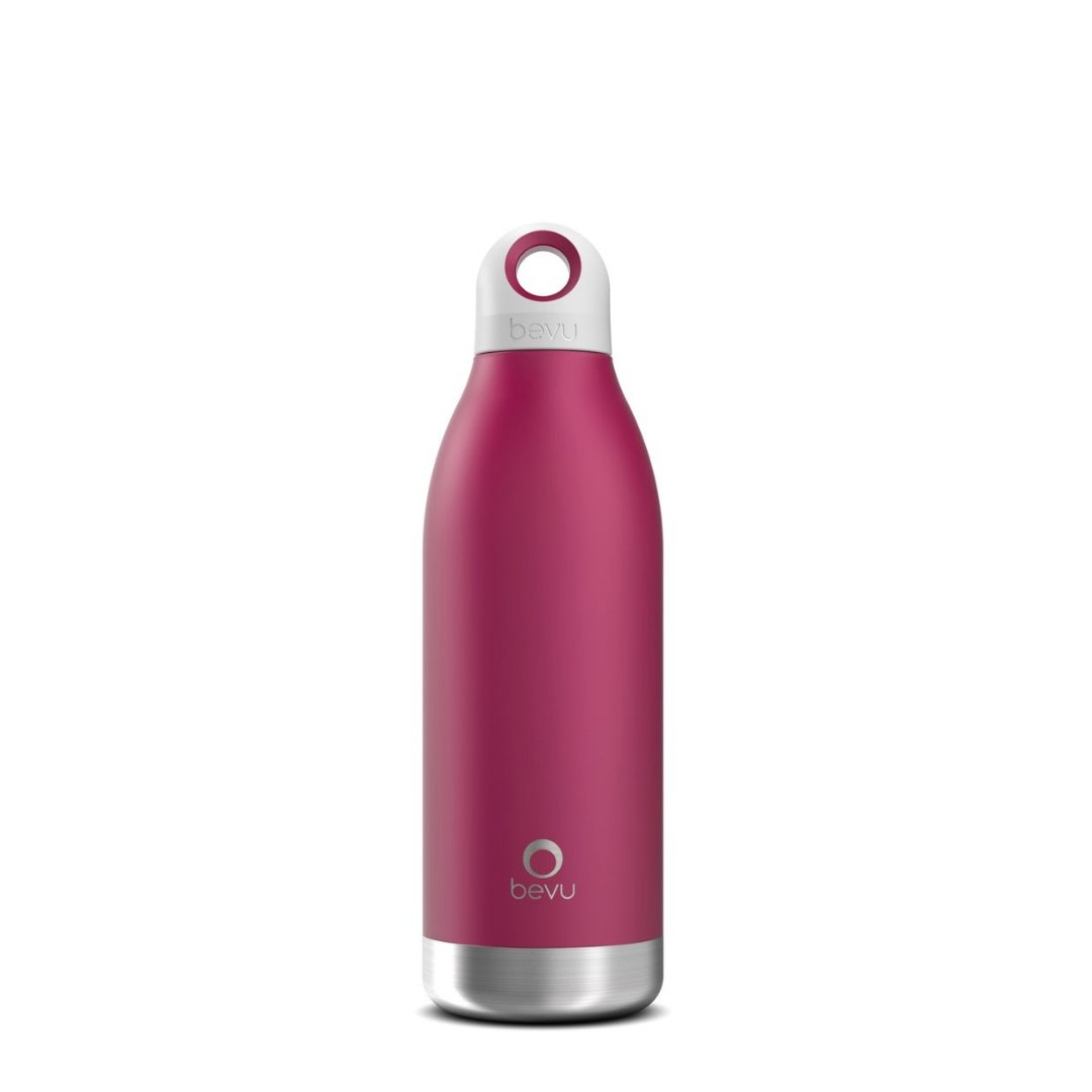 Bevu® DUO Insulated Bottle in various colors, showcasing its sleek design and double vacuum insulation features.