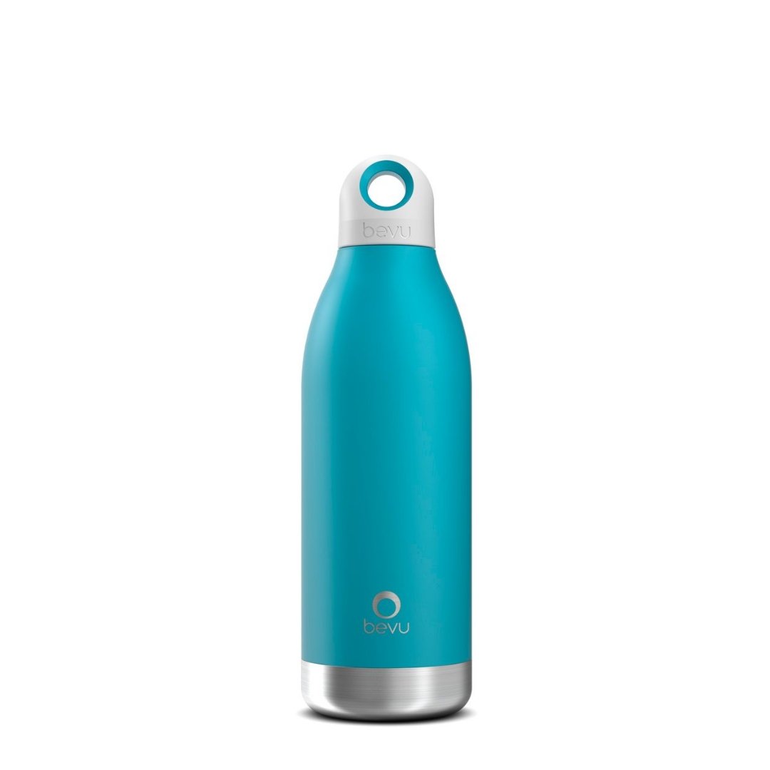 Bevu® DUO Insulated Bottle in various colors, showcasing its sleek design and double vacuum insulation features.