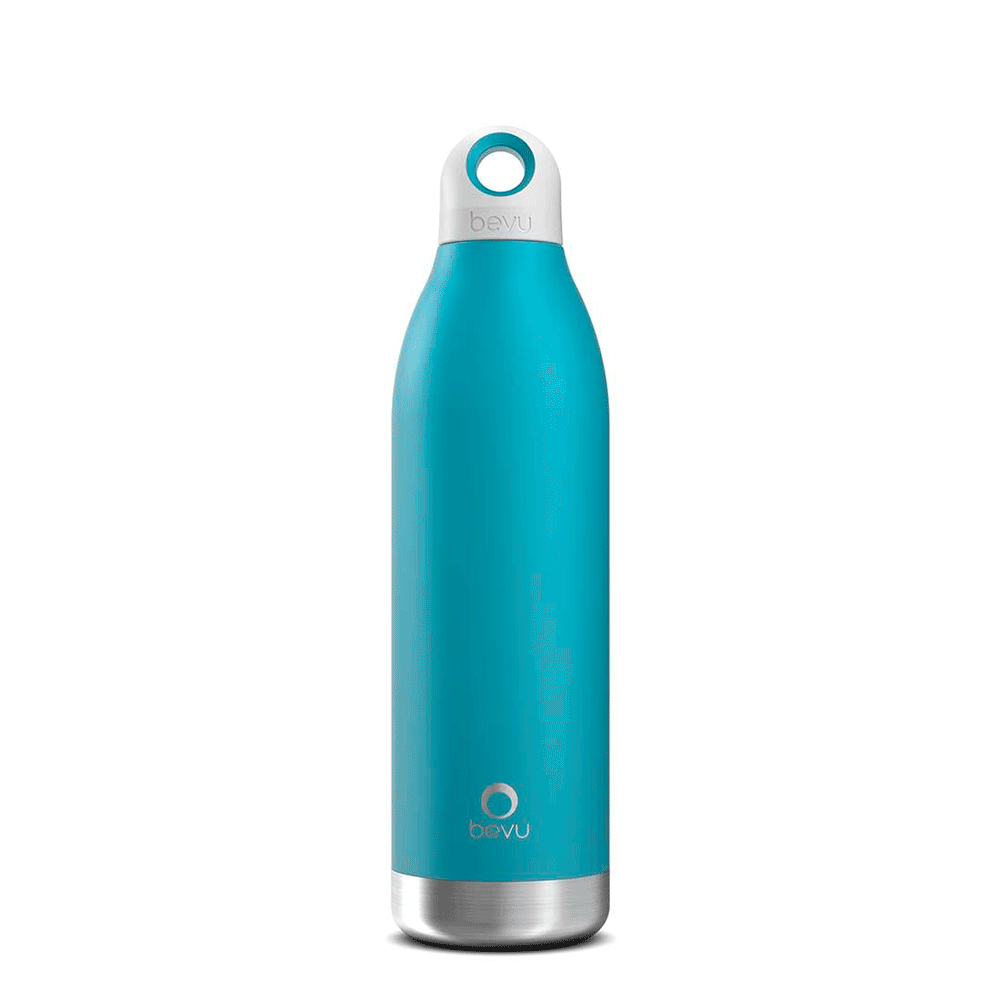 Bevu® DUO Insulated Bottle in various colors, showcasing its sleek design and double vacuum insulation technology.