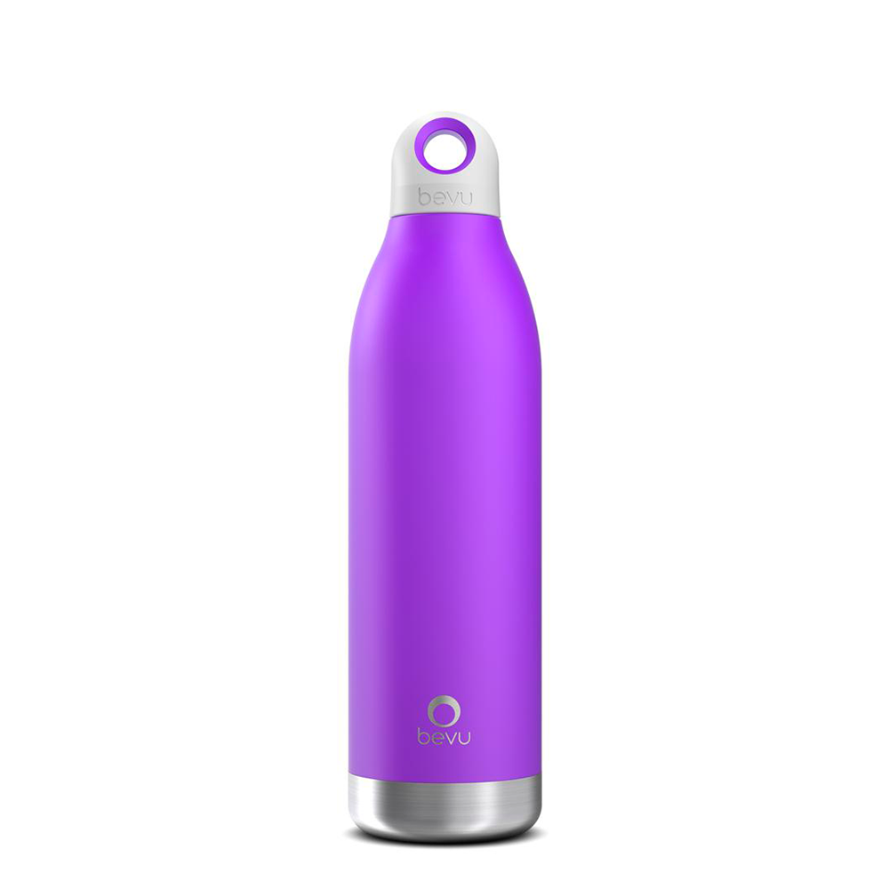 Bevu® DUO Insulated Bottle in various colors, showcasing its sleek design and double vacuum insulation technology.