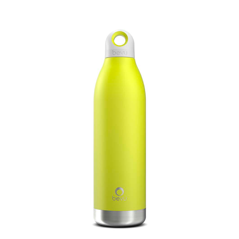 Bevu® DUO Insulated Bottle in various colors, showcasing its sleek design and double vacuum insulation technology.