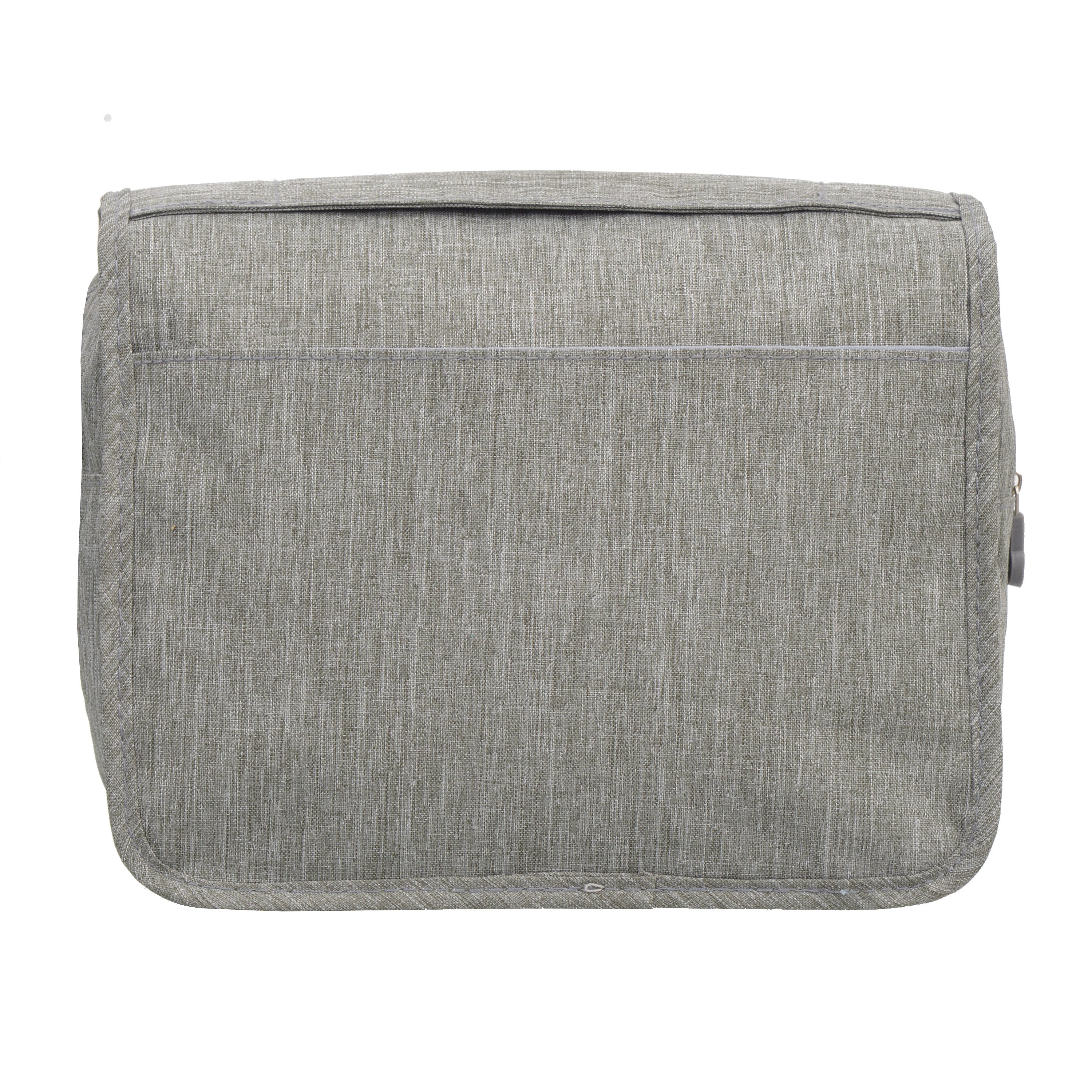 Deluxe Toiletry Bag featuring durable water-repellant material, multiple pockets, and a convenient top carry handle.