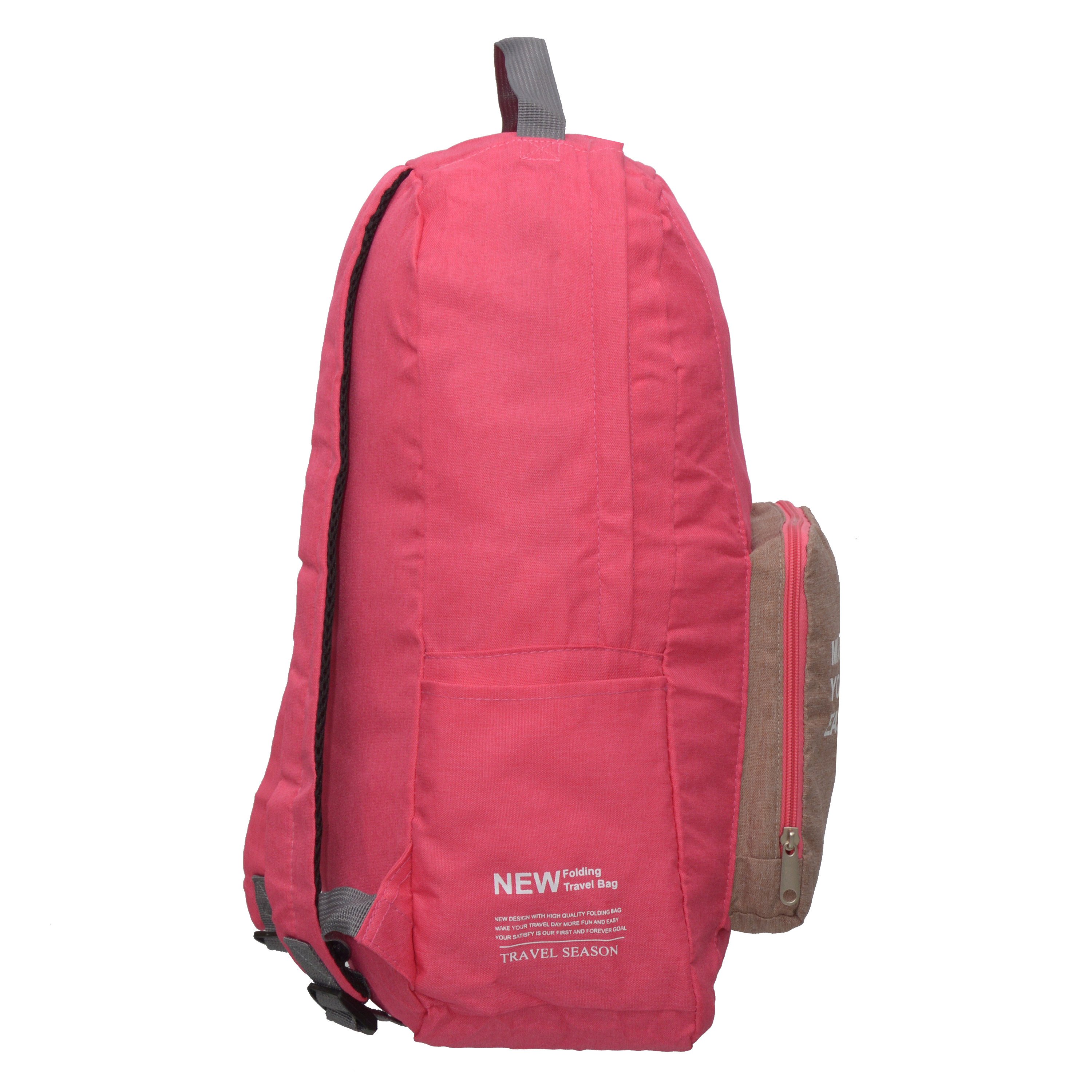 Foldable Backpack made of waterproof 600D Oxford polyester, featuring adjustable straps and multiple storage pockets.