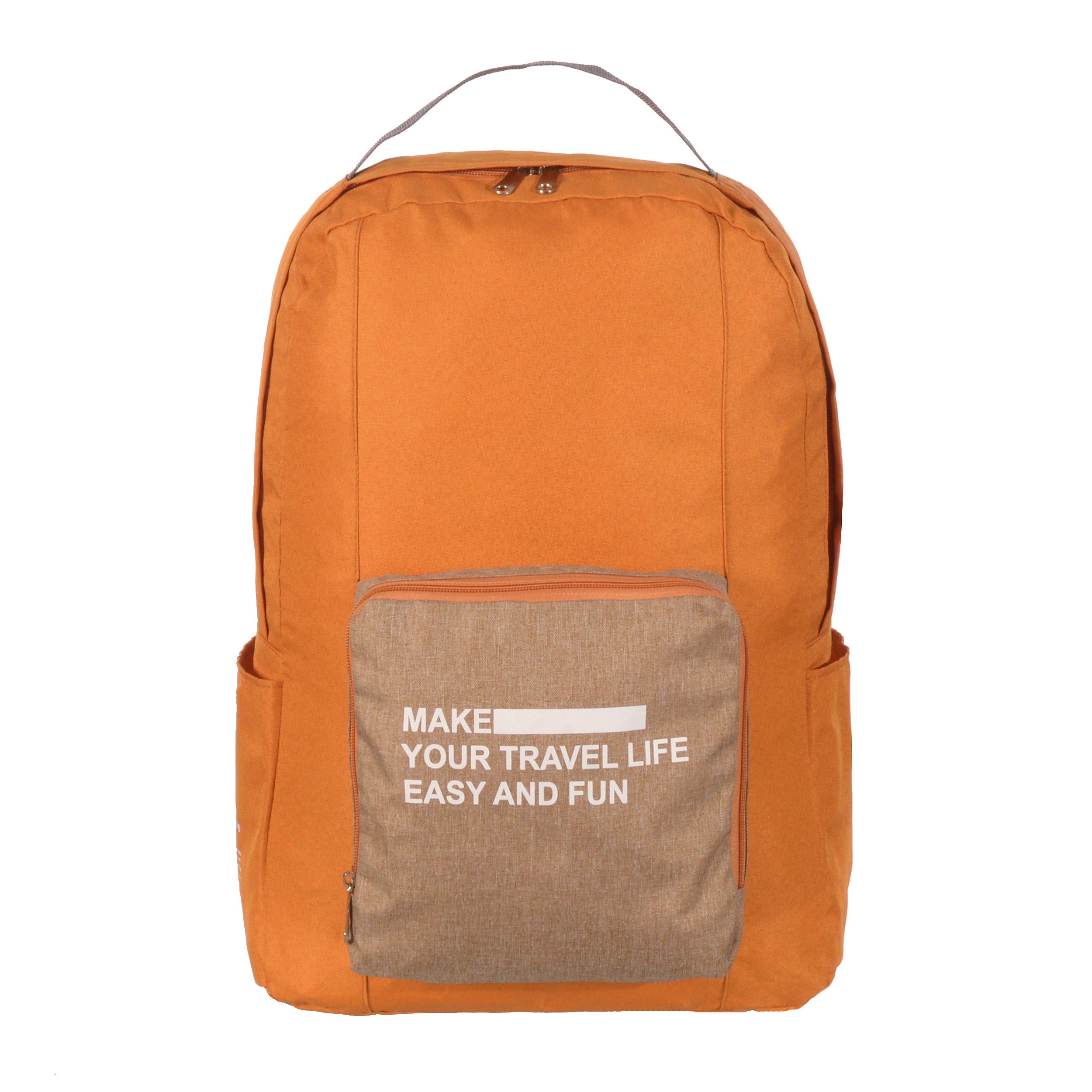 Foldable Backpack made of waterproof 600D Oxford polyester, featuring adjustable straps and multiple storage pockets.