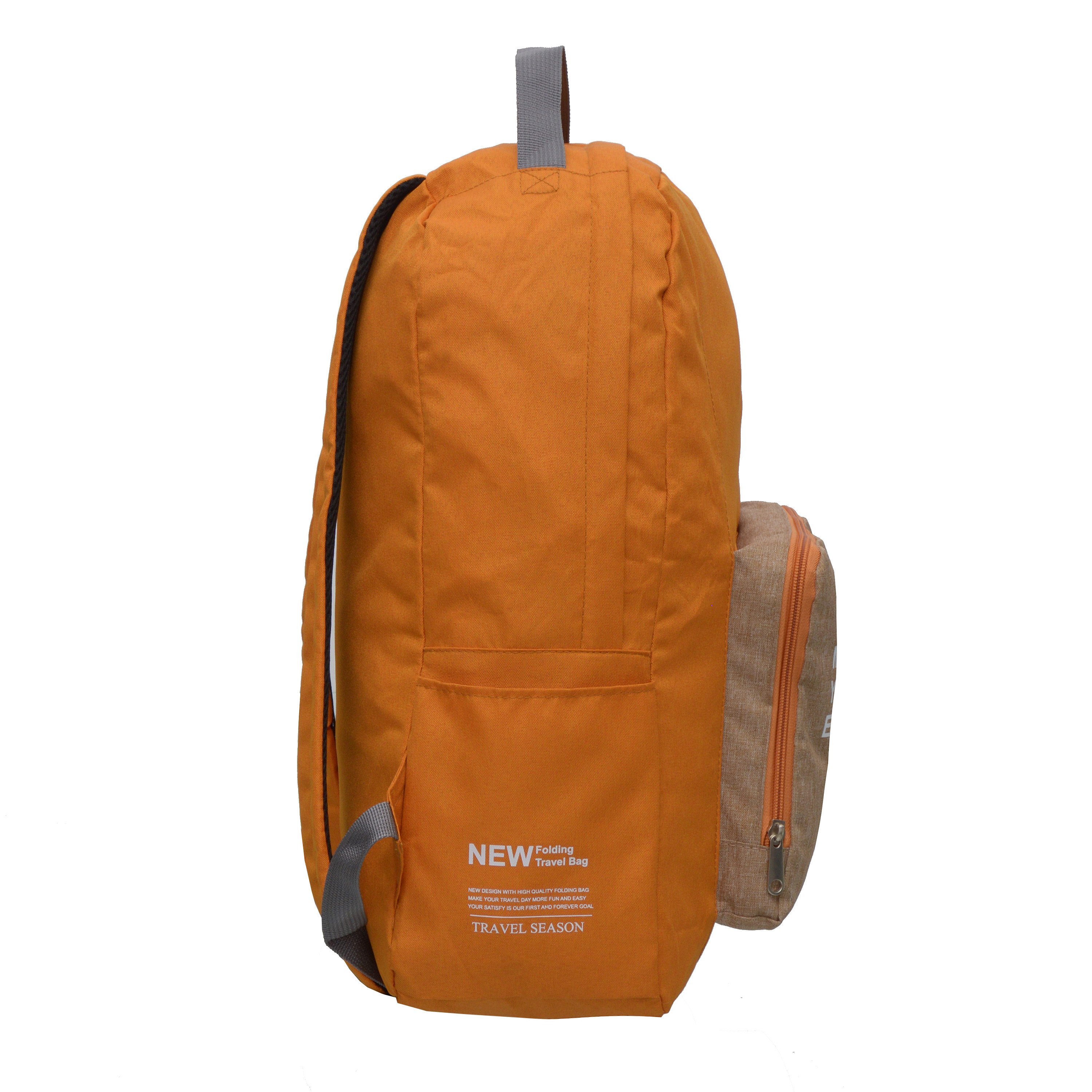 Foldable Backpack made of waterproof 600D Oxford polyester, featuring adjustable straps and multiple storage pockets.