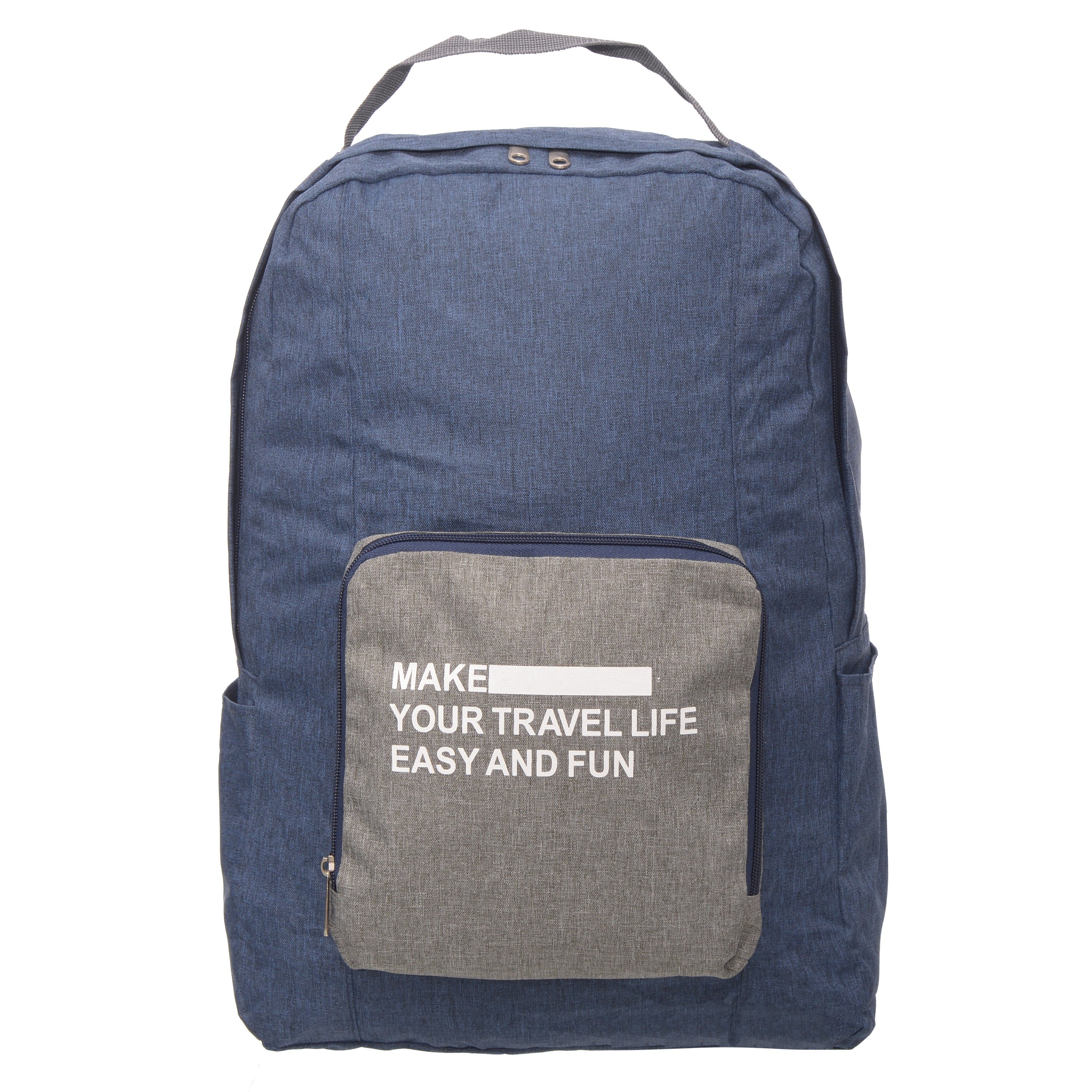 Foldable Backpack made of waterproof 600D Oxford polyester, featuring adjustable straps and multiple storage pockets.