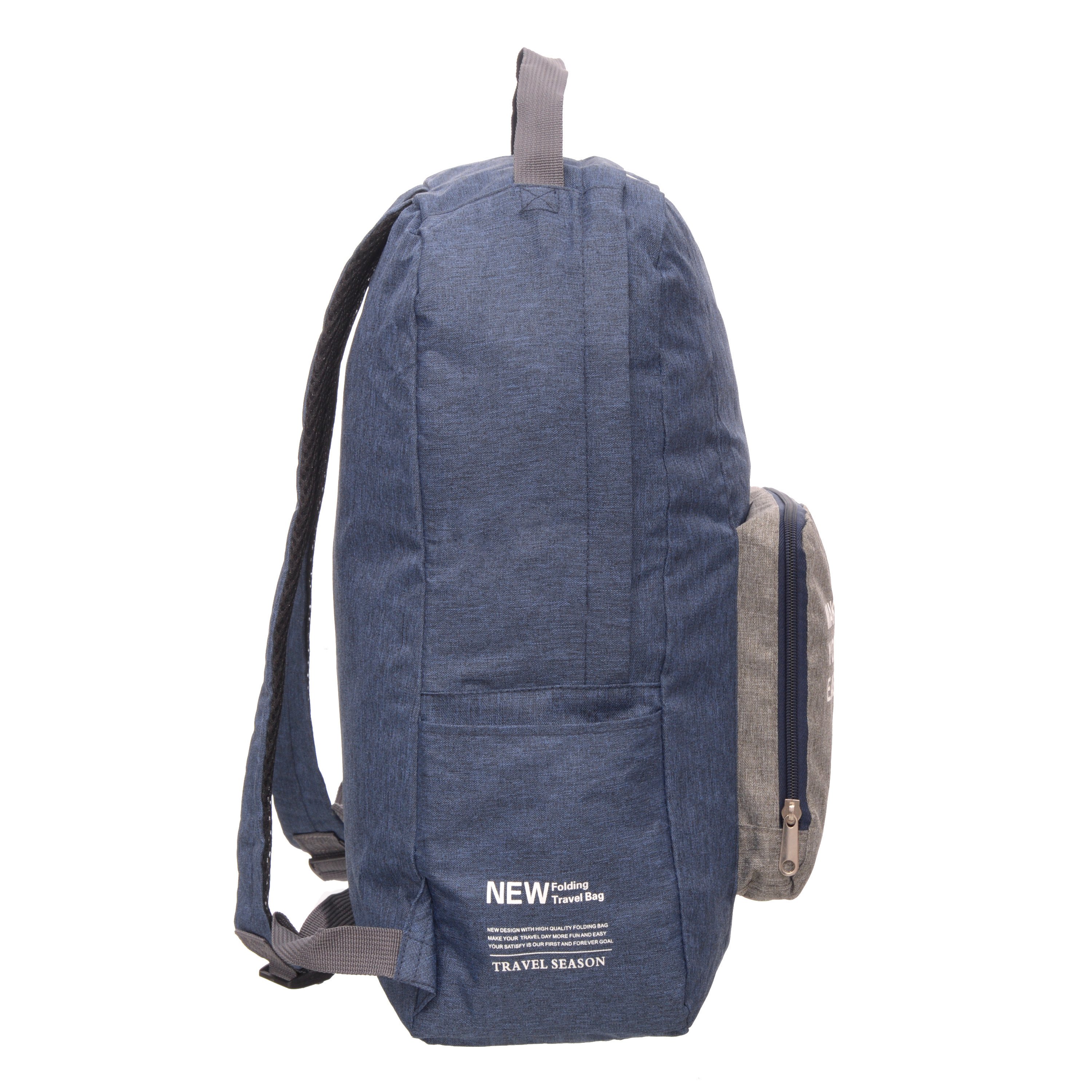 Foldable Backpack made of waterproof 600D Oxford polyester, featuring adjustable straps and multiple storage pockets.