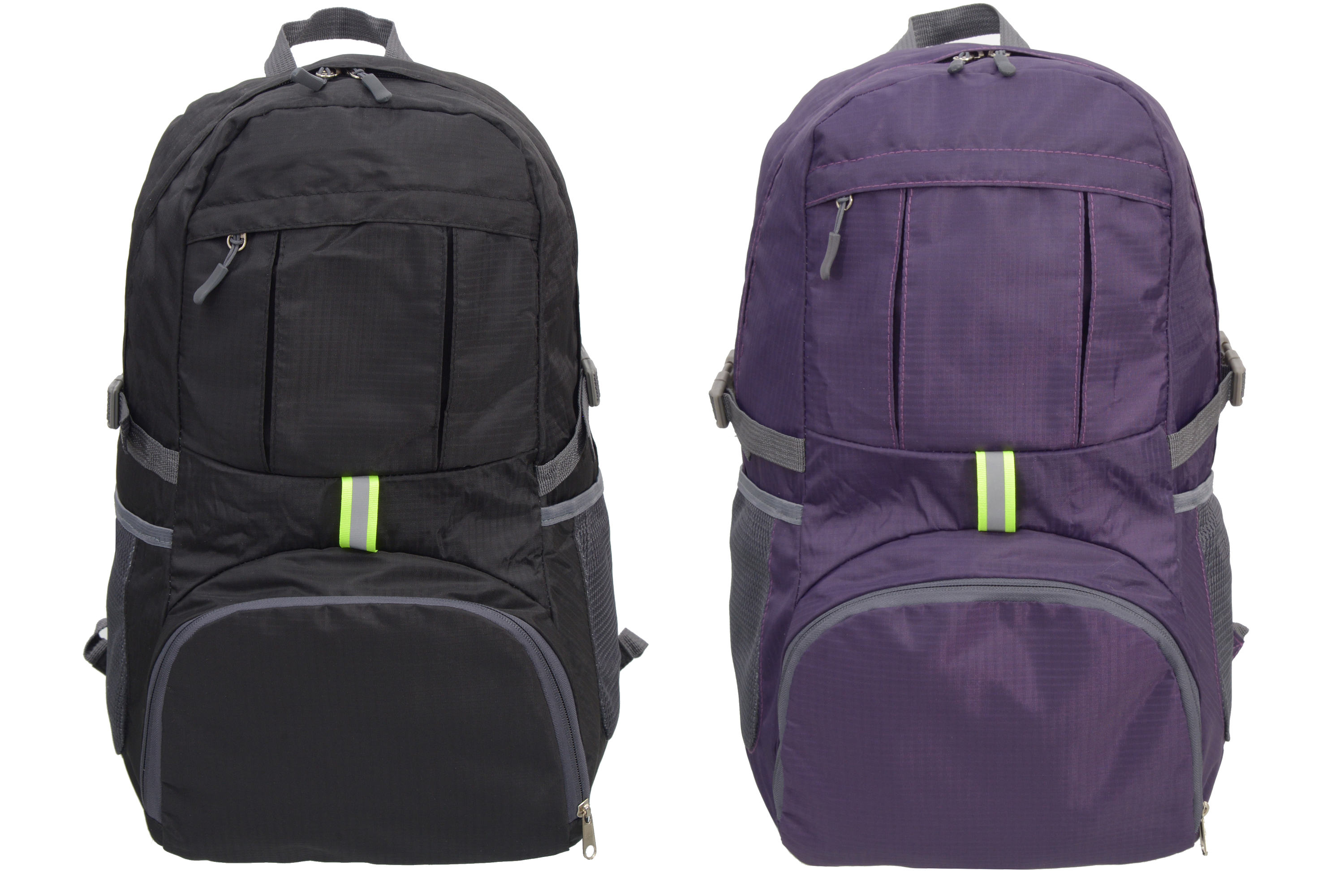 NICCI Foldable Backpack in a vibrant color, showcasing multiple pockets and a compact design, perfect for travel and outdoor activities.