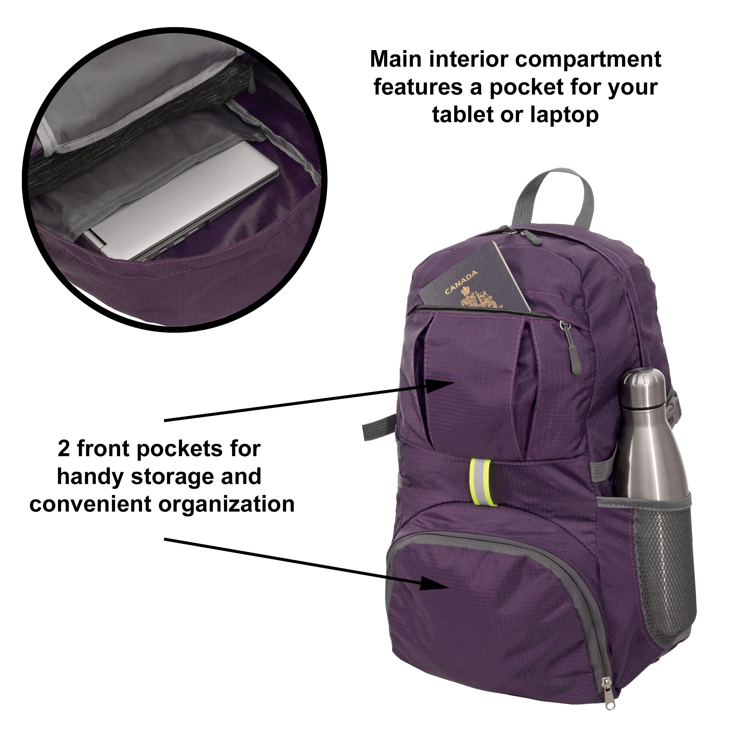 NICCI Foldable Backpack in a vibrant color, showcasing multiple pockets and a compact design, perfect for travel and outdoor activities.