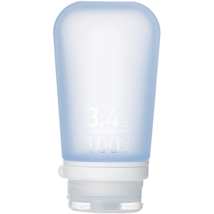 Travel-sized silicone squeeze bottle.