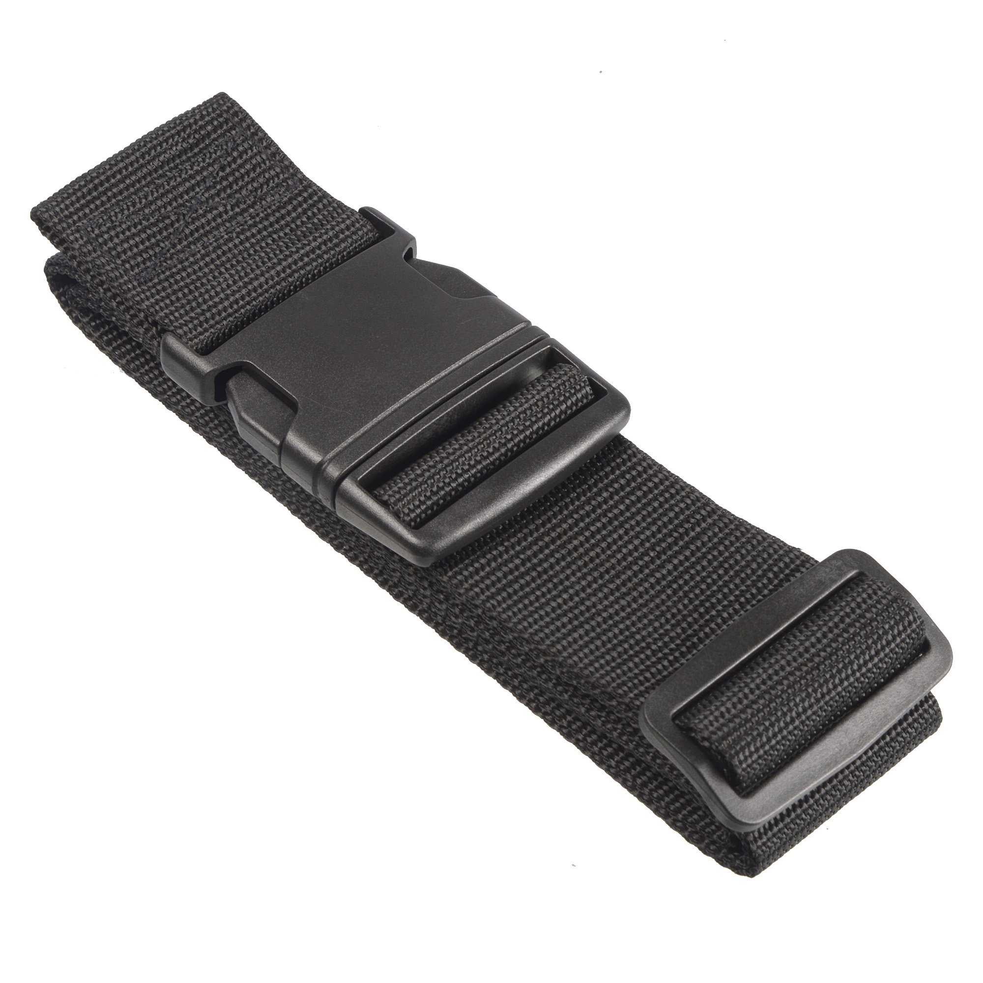 Nicci Luggage Strap with Plastic Buckle, featuring durable polyester webbing and adjustable length for secure luggage identification.