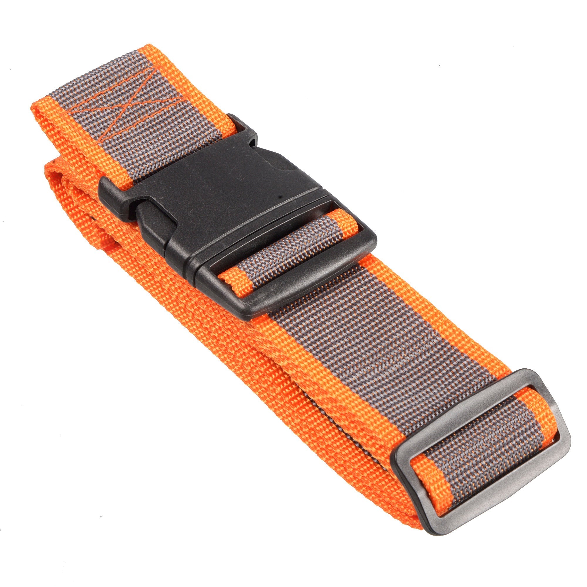 Nicci Luggage Strap with Plastic Buckle, featuring durable polyester webbing and adjustable length for secure luggage identification.