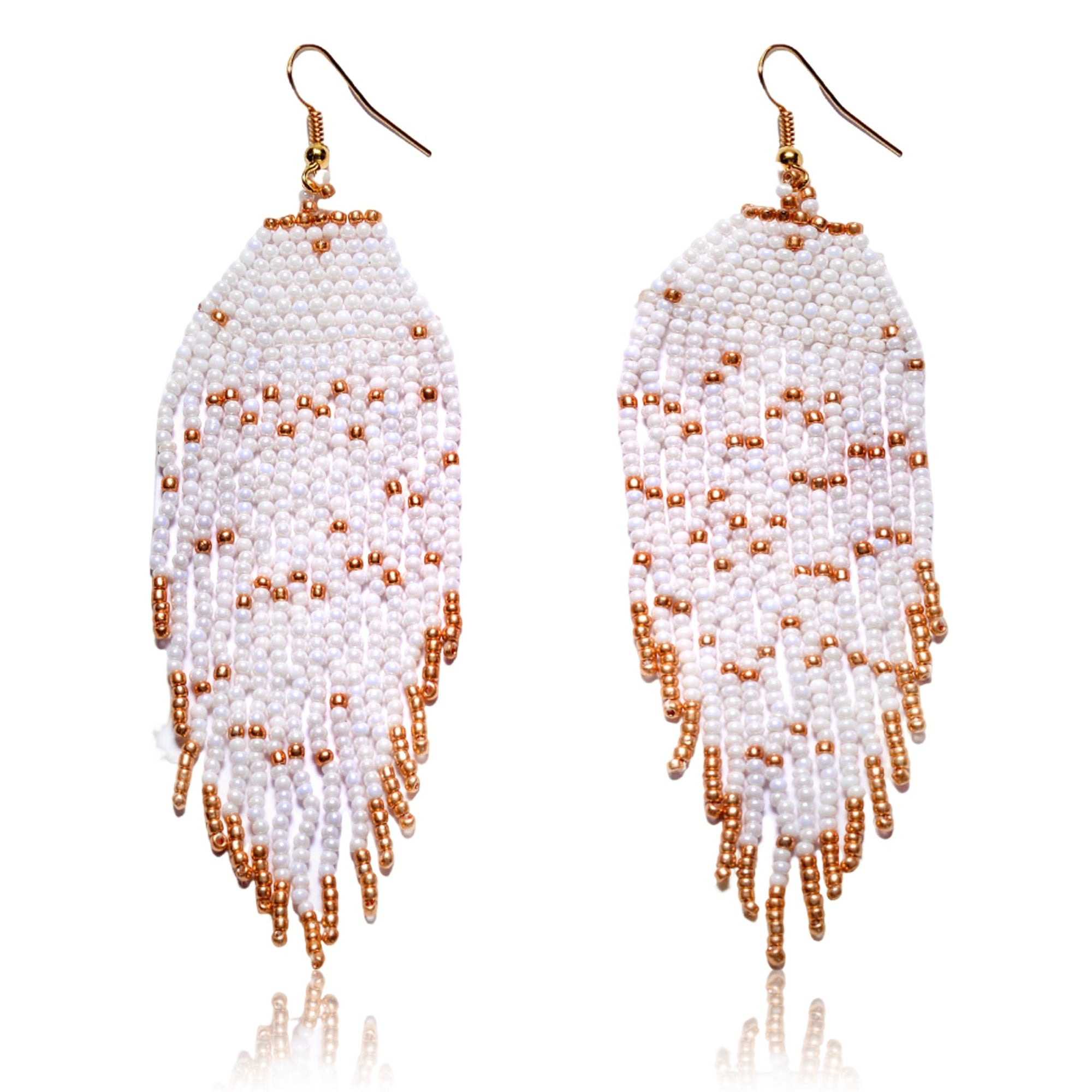 Native Handmade Bohemian Beaded Large Statement Chandelier Drop earrings featuring colorful Persian tassels and shiny beads, perfect for any outfit.