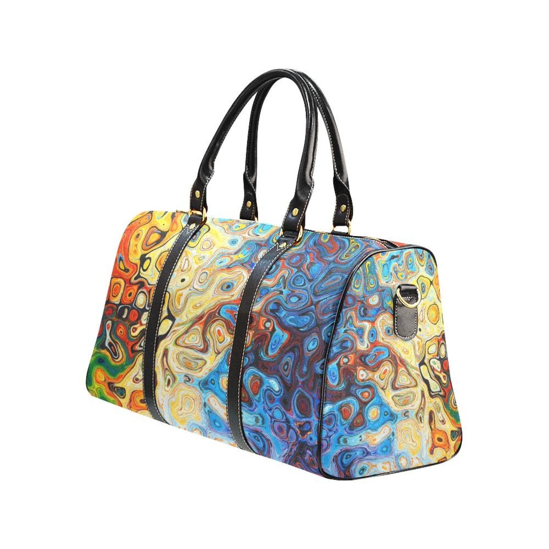 Multicolor Mosaic Ambience Double Handle Carry-bag showcasing its vibrant design and sturdy handles.