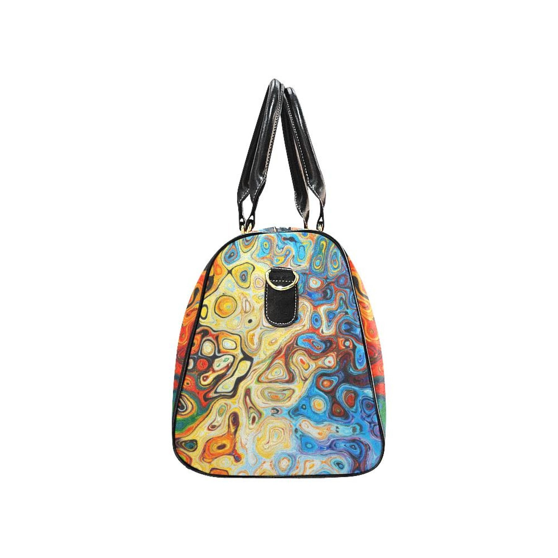 Multicolor Mosaic Ambience Double Handle Carry-bag showcasing its vibrant design and sturdy handles.