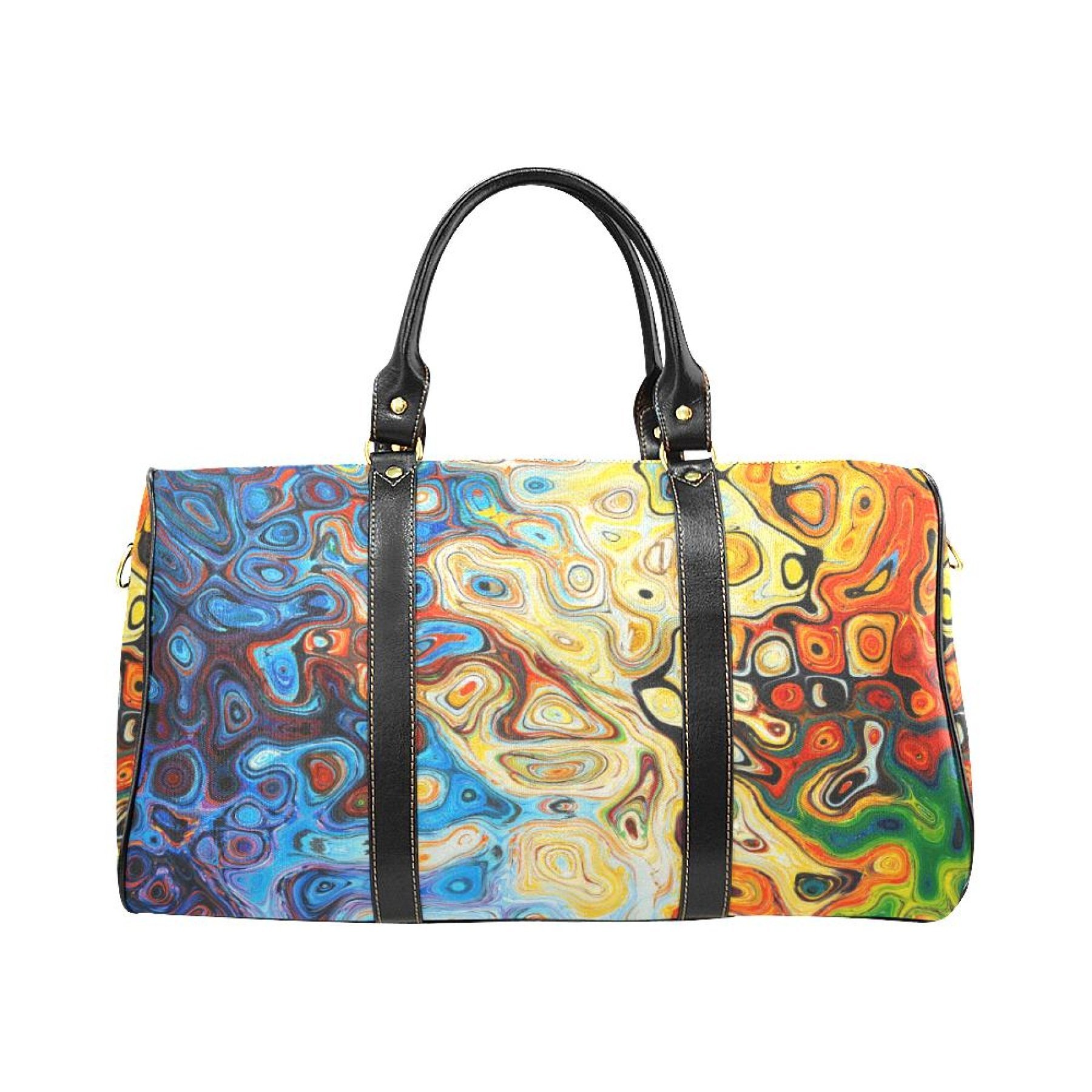 Multicolor Mosaic Ambience Double Handle Carry-bag showcasing its vibrant design and sturdy handles.