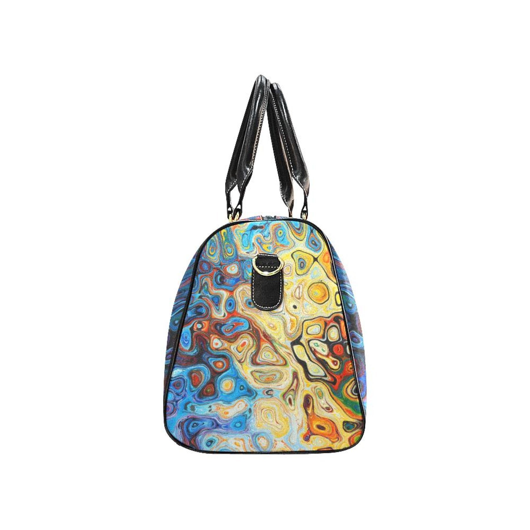 Multicolor Mosaic Ambience Double Handle Carry-bag showcasing its vibrant design and sturdy handles.