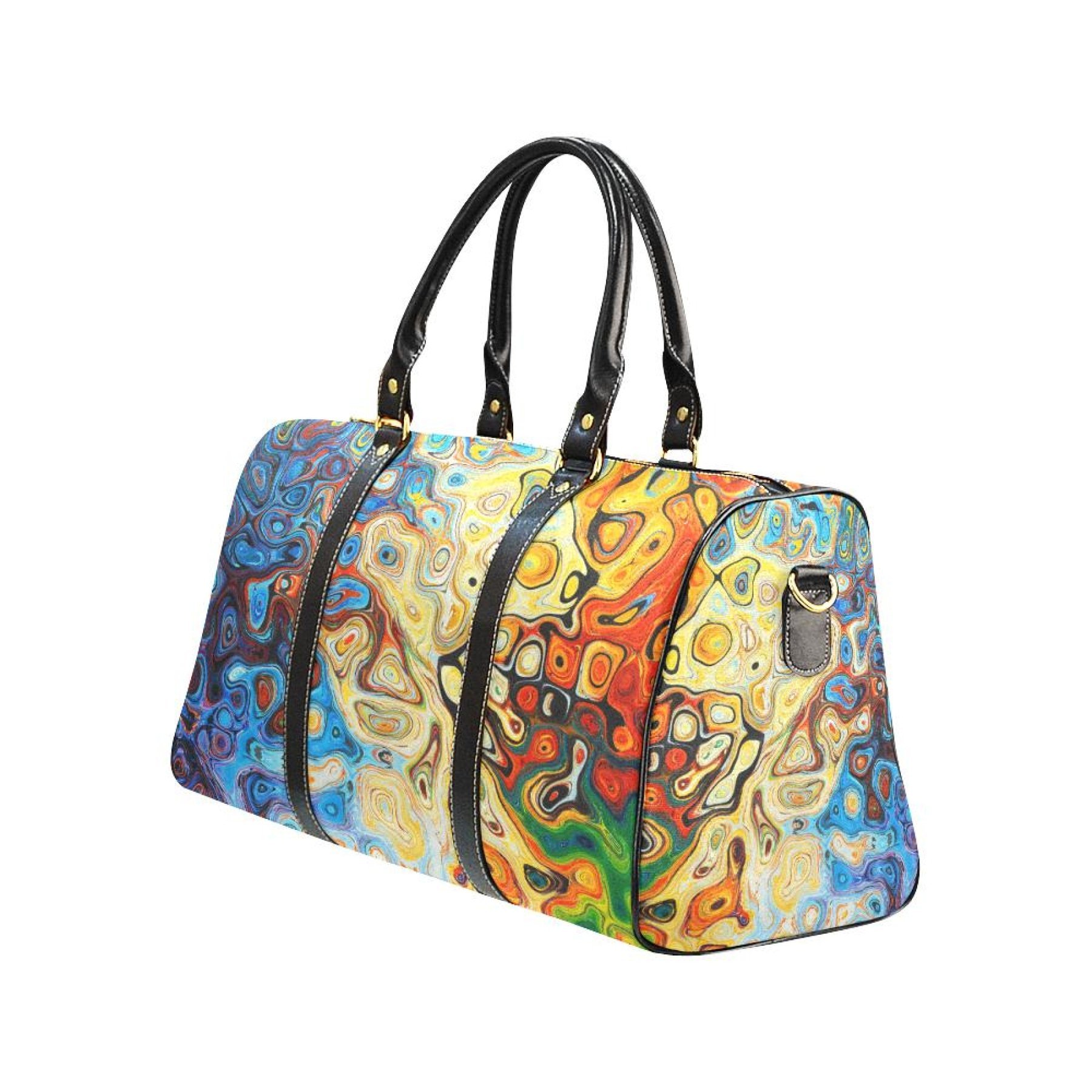 Multicolor Mosaic Ambience Double Handle Carry-bag showcasing its vibrant design and sturdy handles.