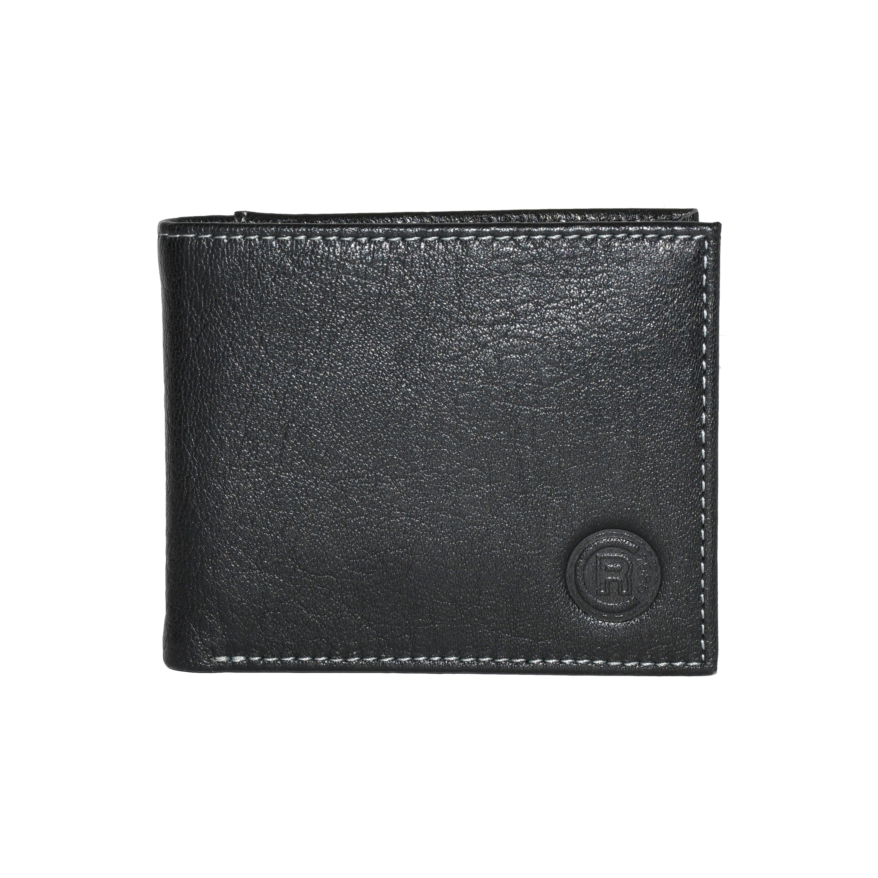 Men's Billfold wallet made of genuine leather with removable card holder, showcasing its sleek design and organizational features.