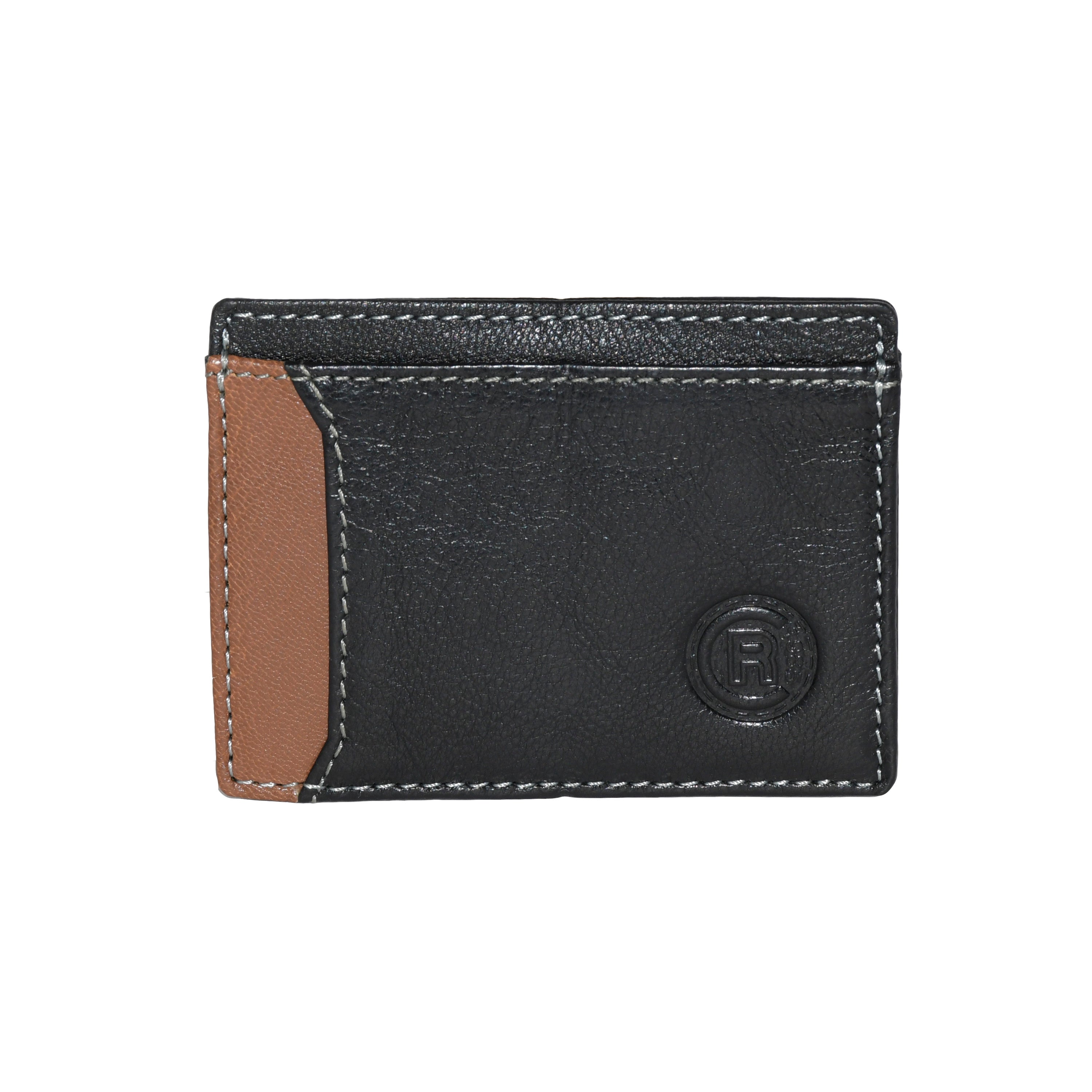 Men's Billfold wallet made of genuine leather with removable card holder, showcasing its sleek design and organizational features.