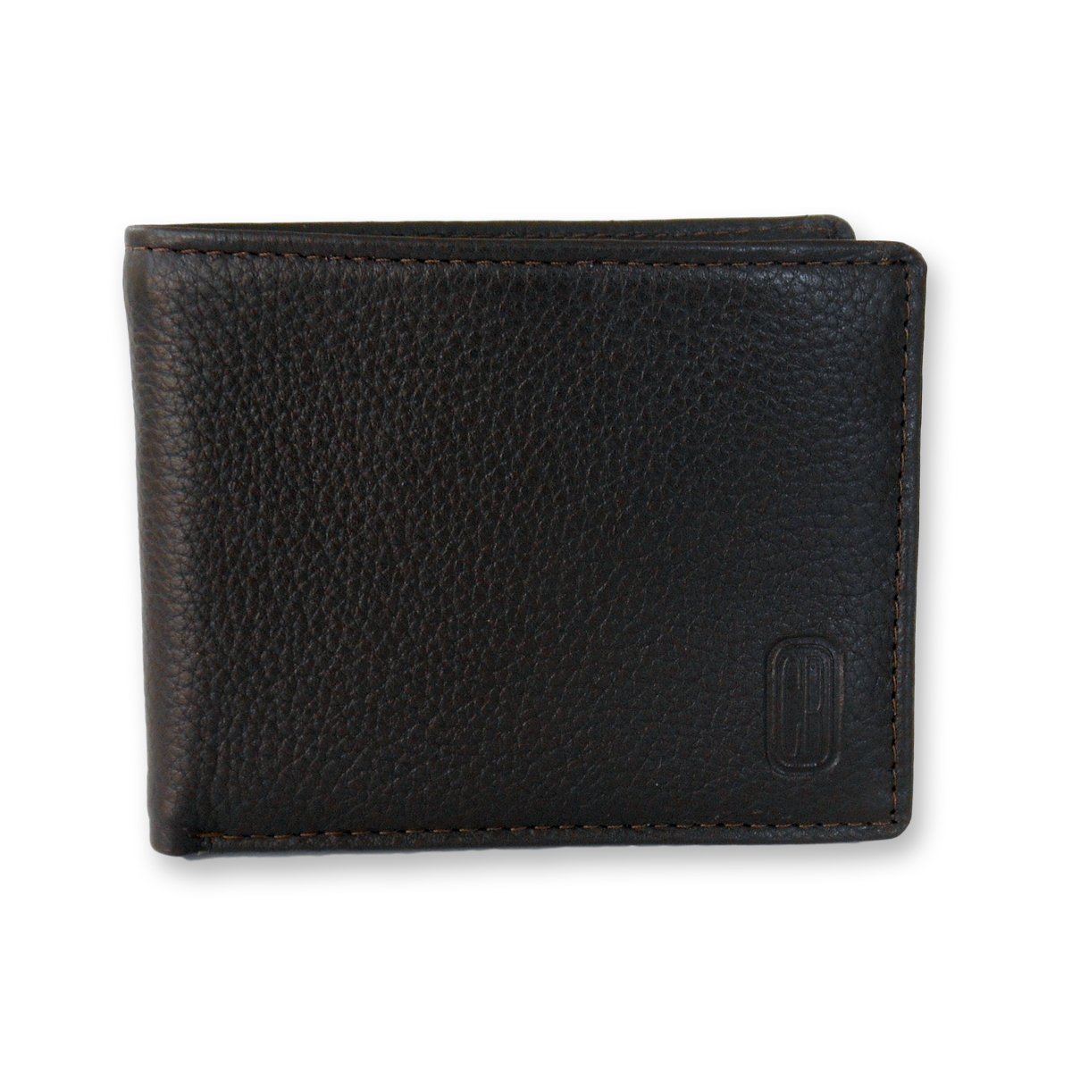 Men's Leather Slim Fold Wallet featuring 6 credit card slots, 2 ID windows, and a stylish CR embossed logo.