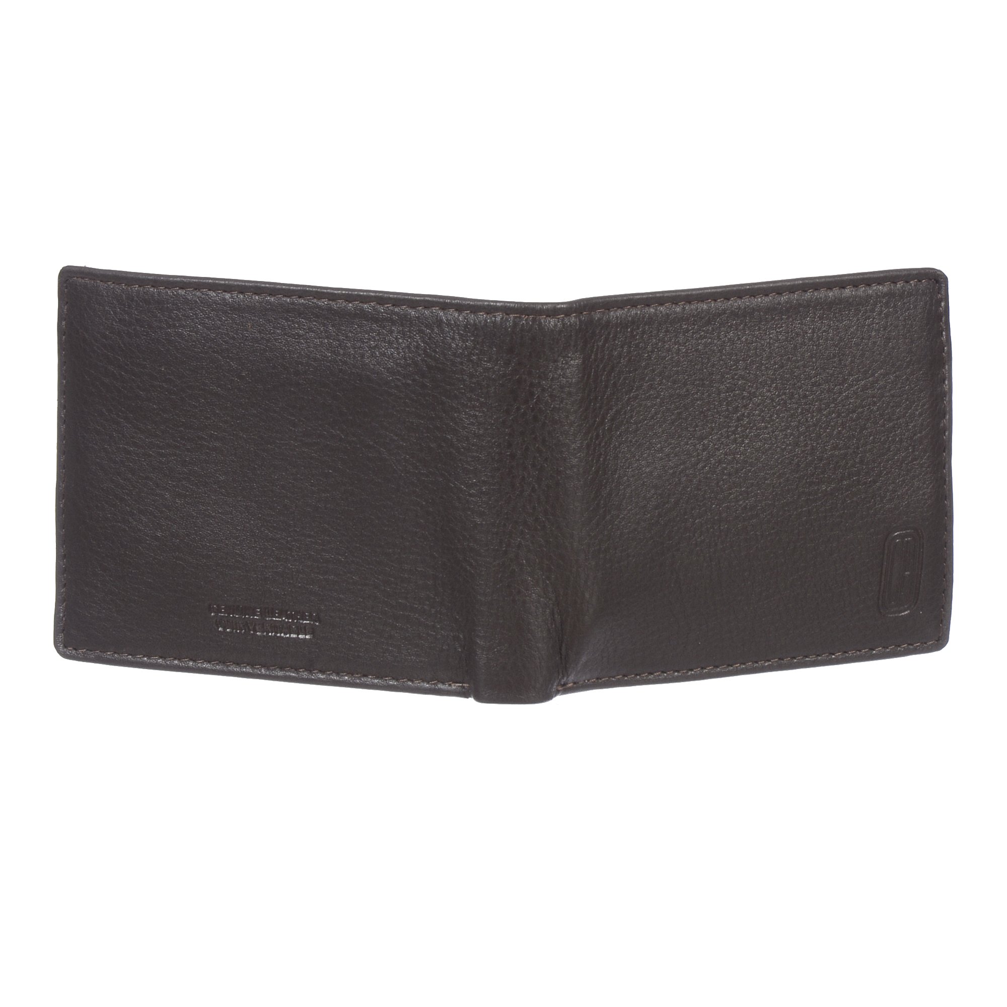 Men's Leather Slim Fold Wallet featuring 6 credit card slots, 2 ID windows, and a stylish CR embossed logo.