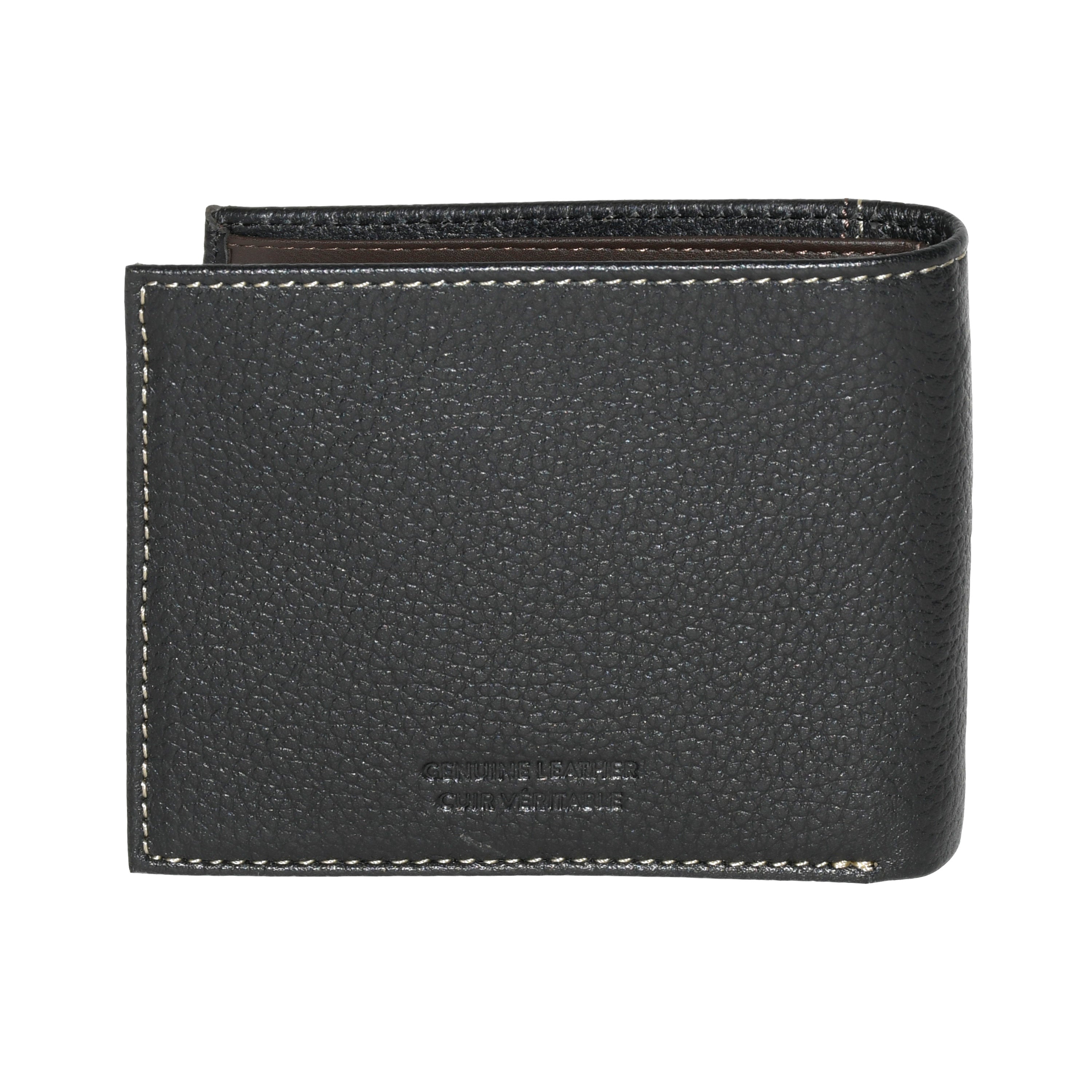 Men's Slim Wallet from ROOTS Midland Collection in durable man-made leather, featuring multiple card slots and a minimalist design.