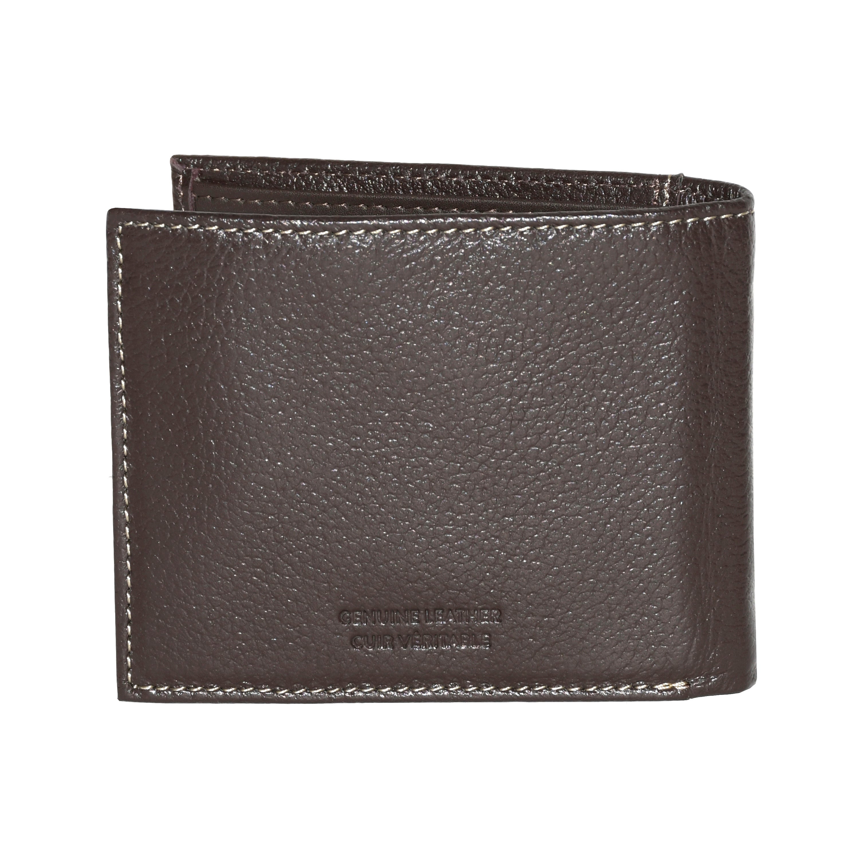 Men's Slim Wallet from ROOTS Midland Collection in durable man-made leather, featuring multiple card slots and a minimalist design.