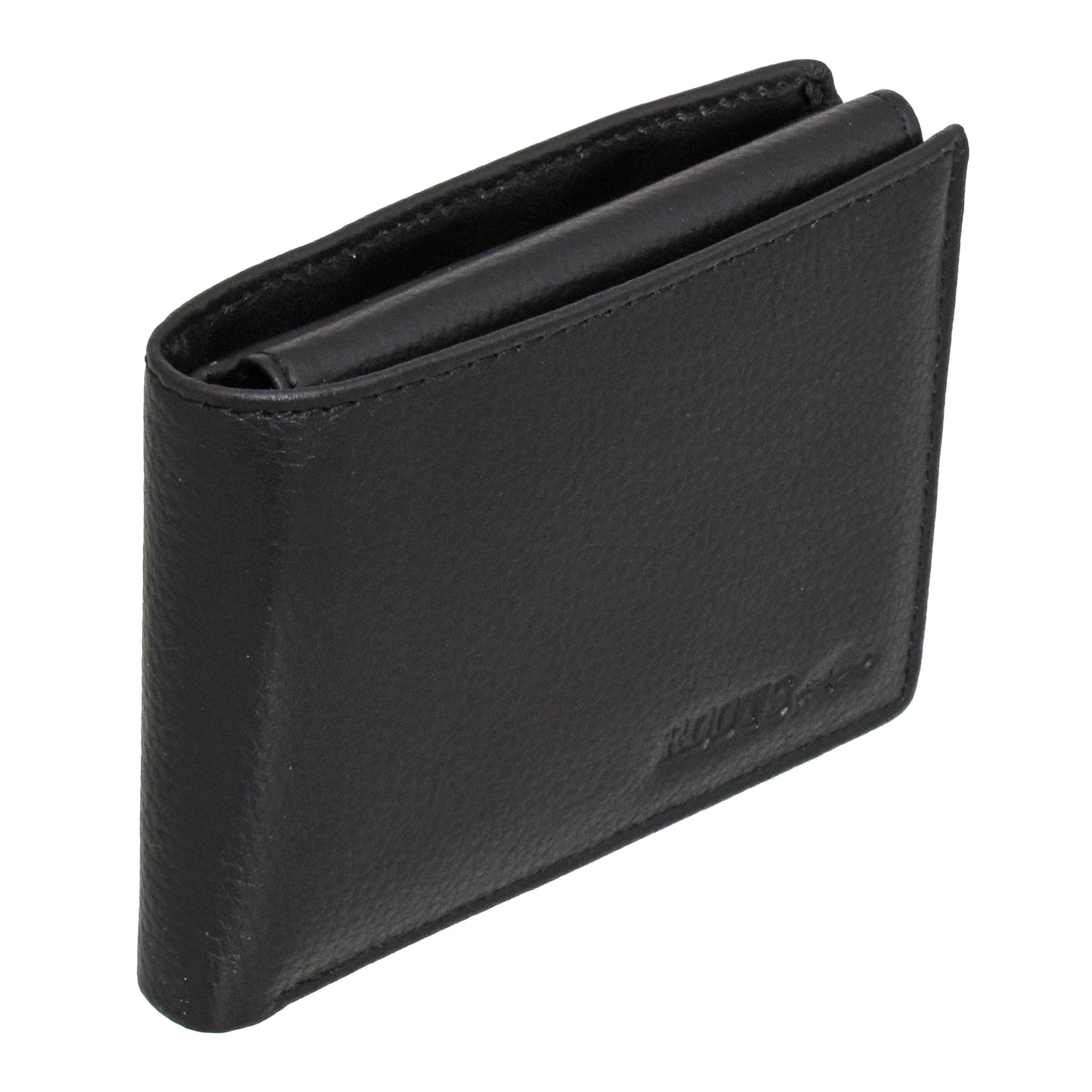 Men's Slimfold Wallet with Removable ID featuring RFID protection, 10 credit card slots, and stylish colour block design.