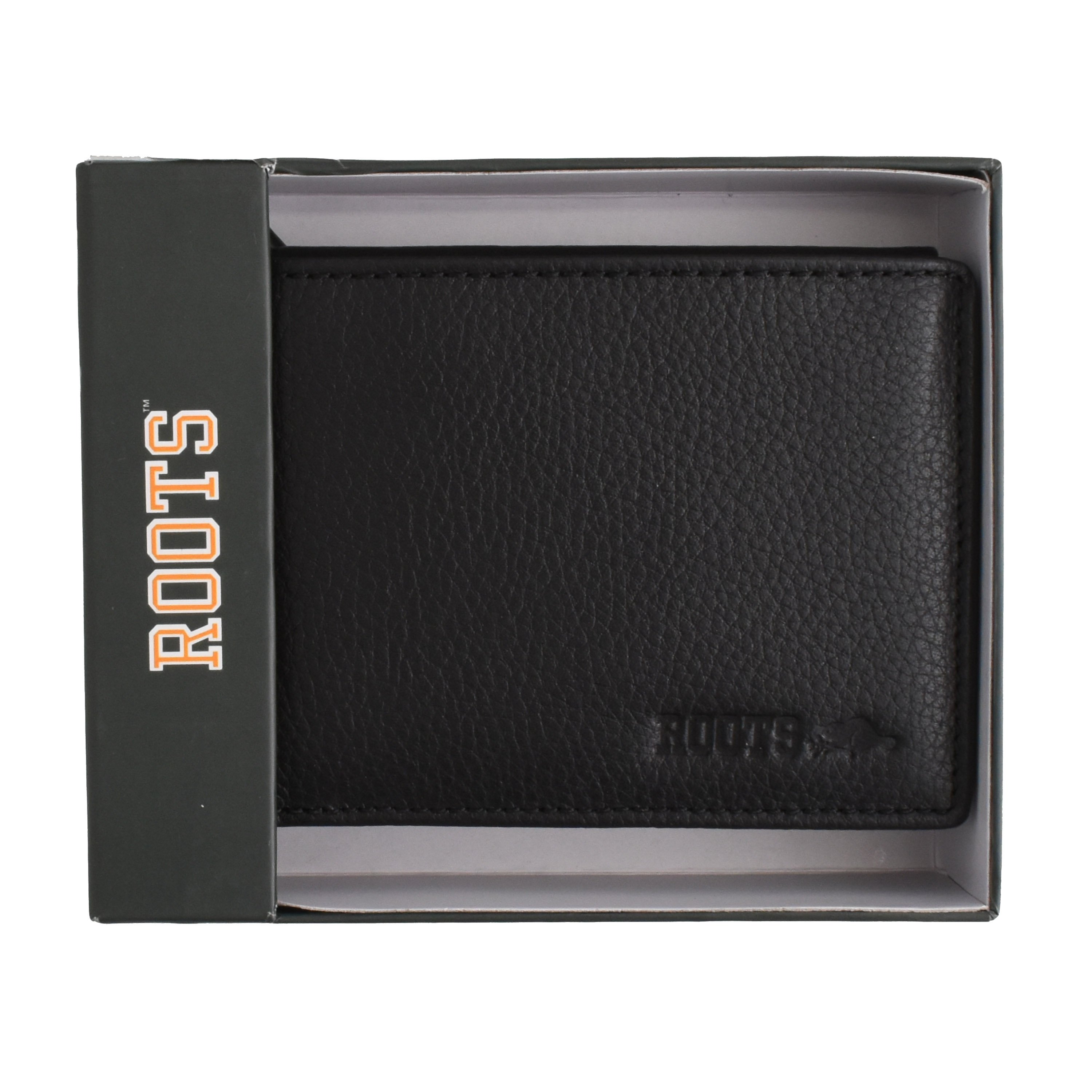 Men's Slimfold Wallet with Removable ID featuring RFID protection, 10 credit card slots, and stylish colour block design.