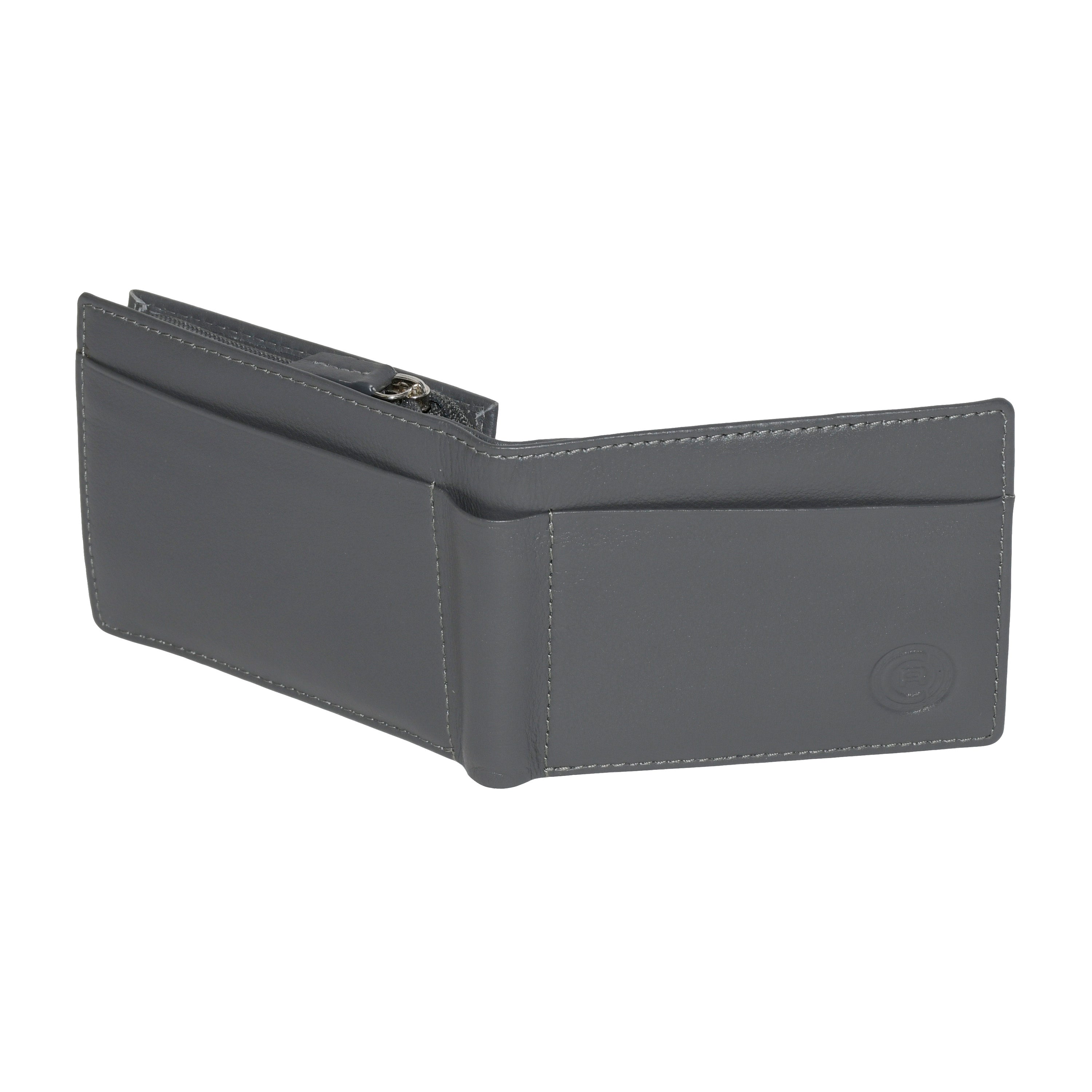 Men's wallet featuring a zippered pocket, multiple card slots, and a sleek design, perfect for everyday use.