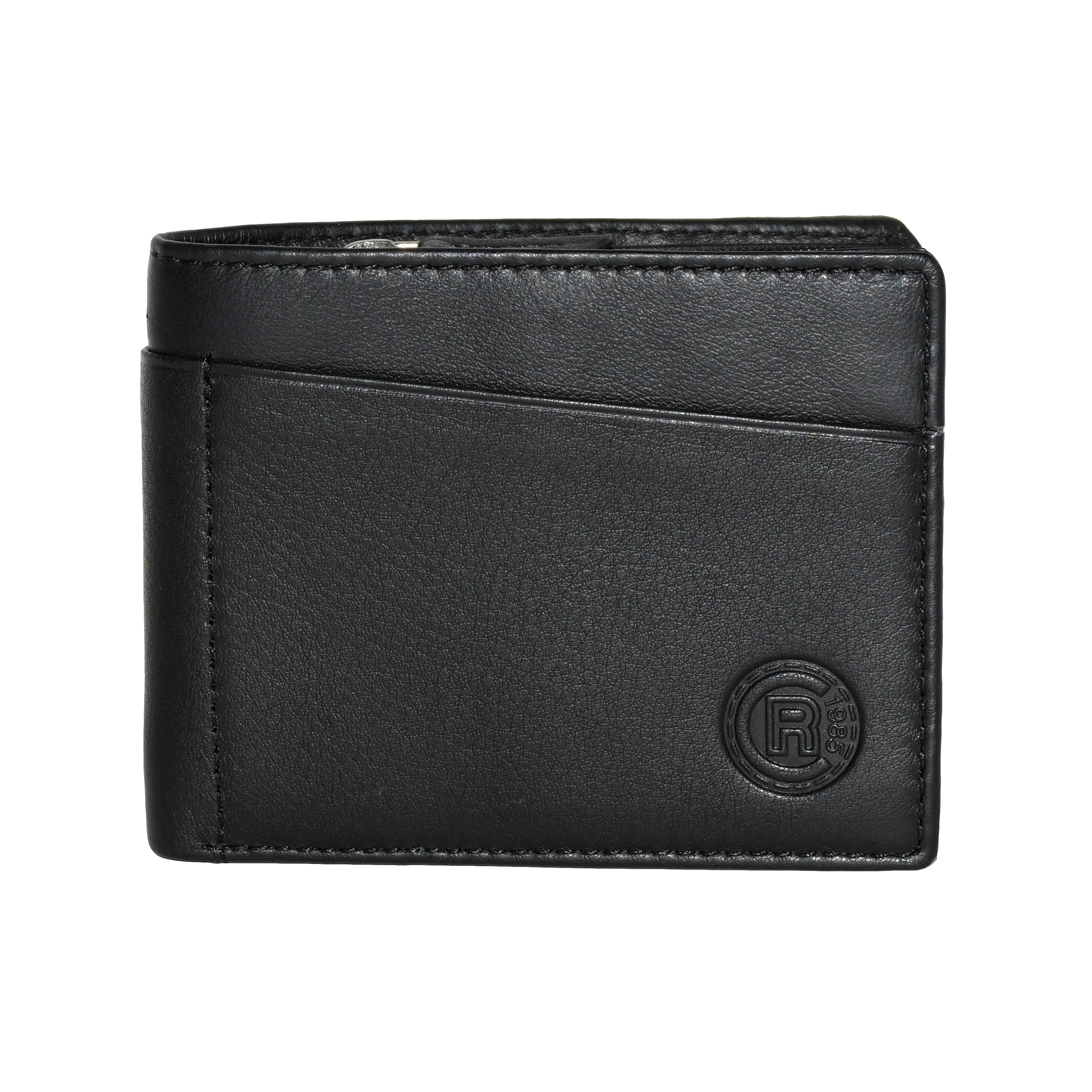 Men's wallet featuring a zippered pocket, multiple card slots, and a sleek design, perfect for everyday use.