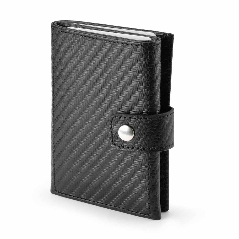 Mini Wallet Torino aus hochwertigem Echtleder, schlankes Design mit RFID-Schutz und Platz für Karten und Münzen.