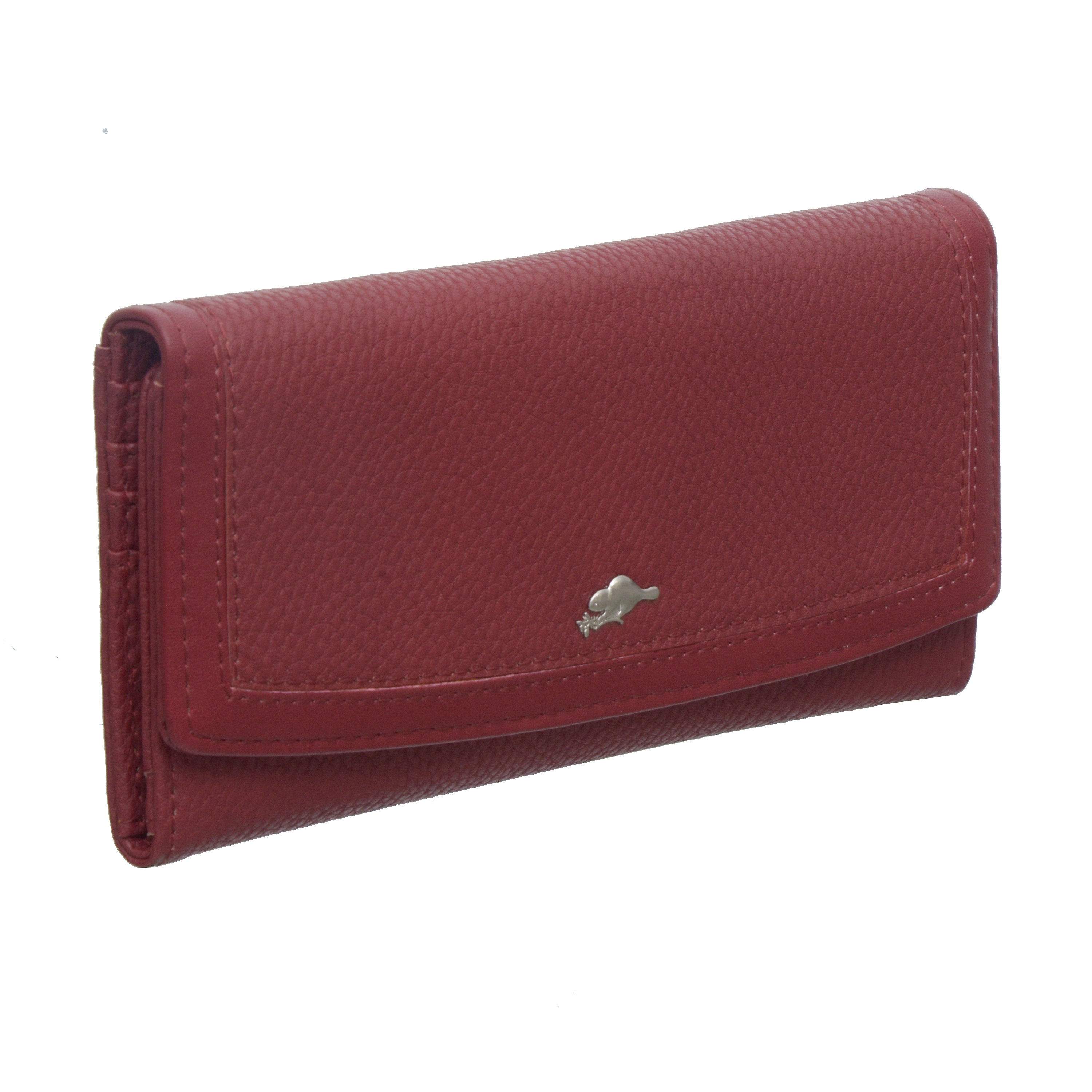 ROOTS Ladies RFID Wallet in high-quality PU leather, featuring multiple card slots, expandable pockets, and RFID protection for secure storage.