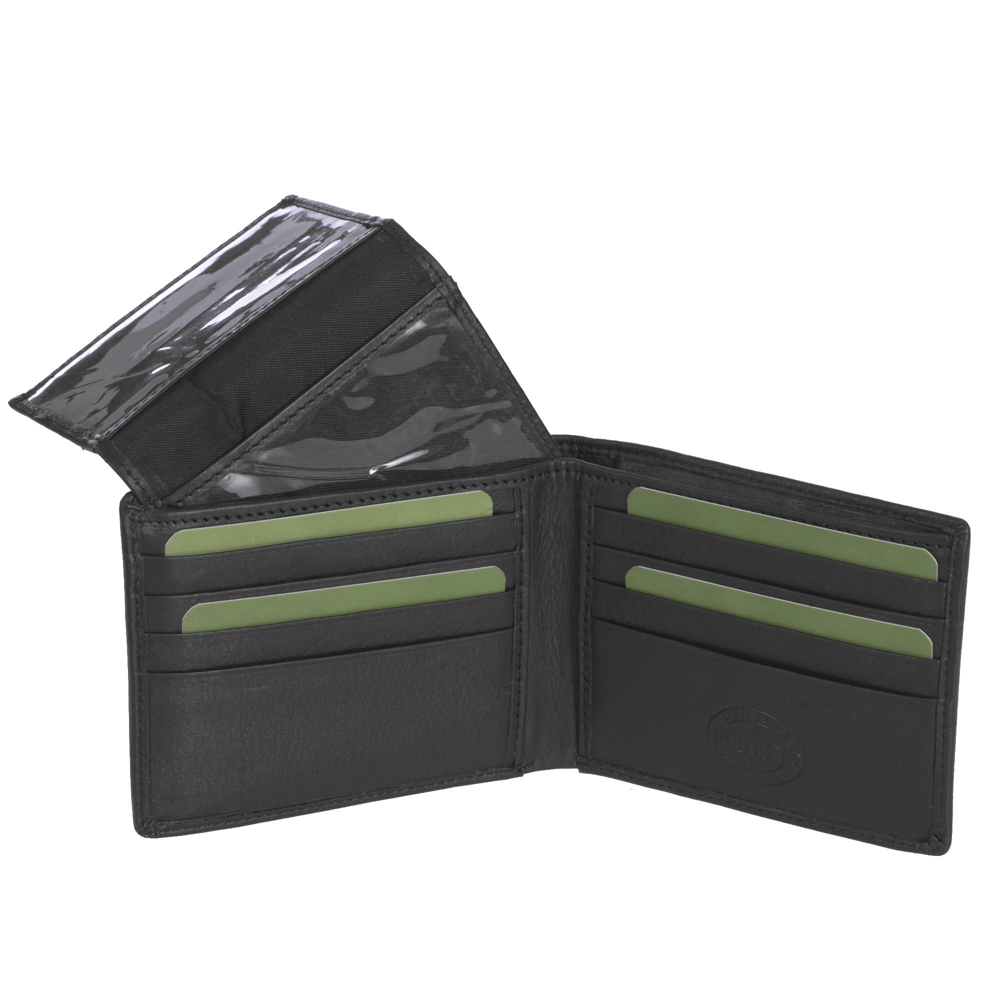 ROOTS Slimfold Wallet in color-block design with removable ID, featuring multiple card slots and RFID protection.