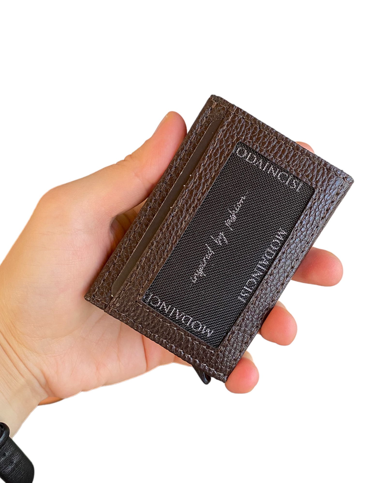 Agara PU Leather RFID Mechanism Card Holder in sleek design, showcasing card slots and pop-up mechanism.