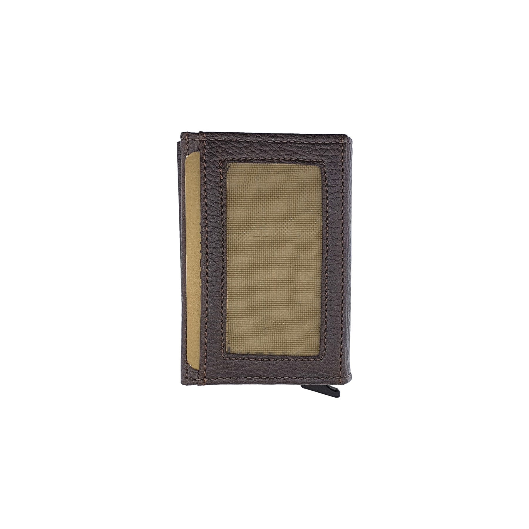 Agara PU Leather RFID Mechanism Card Holder in sleek design, showcasing card slots and pop-up mechanism.