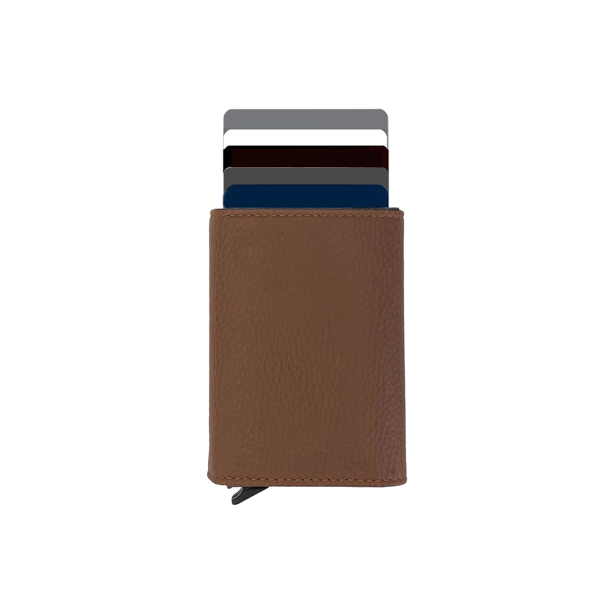 Agara PU Leather RFID Mechanism Card Holder in sleek design, showcasing card slots and pop-up mechanism.