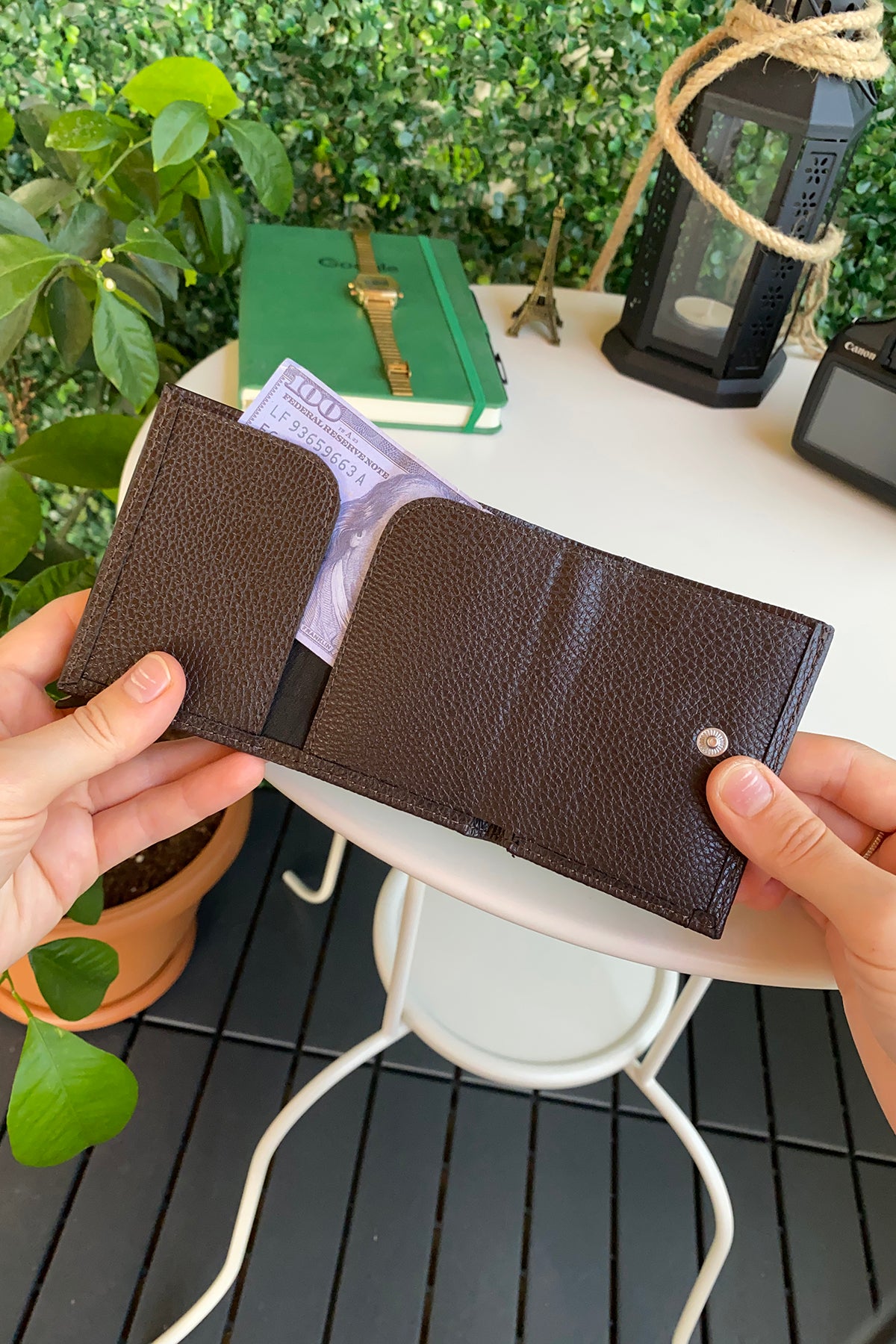 Agara PU Leather RFID Mechanism Card Holder in sleek design, showcasing card slots and pop-up mechanism.