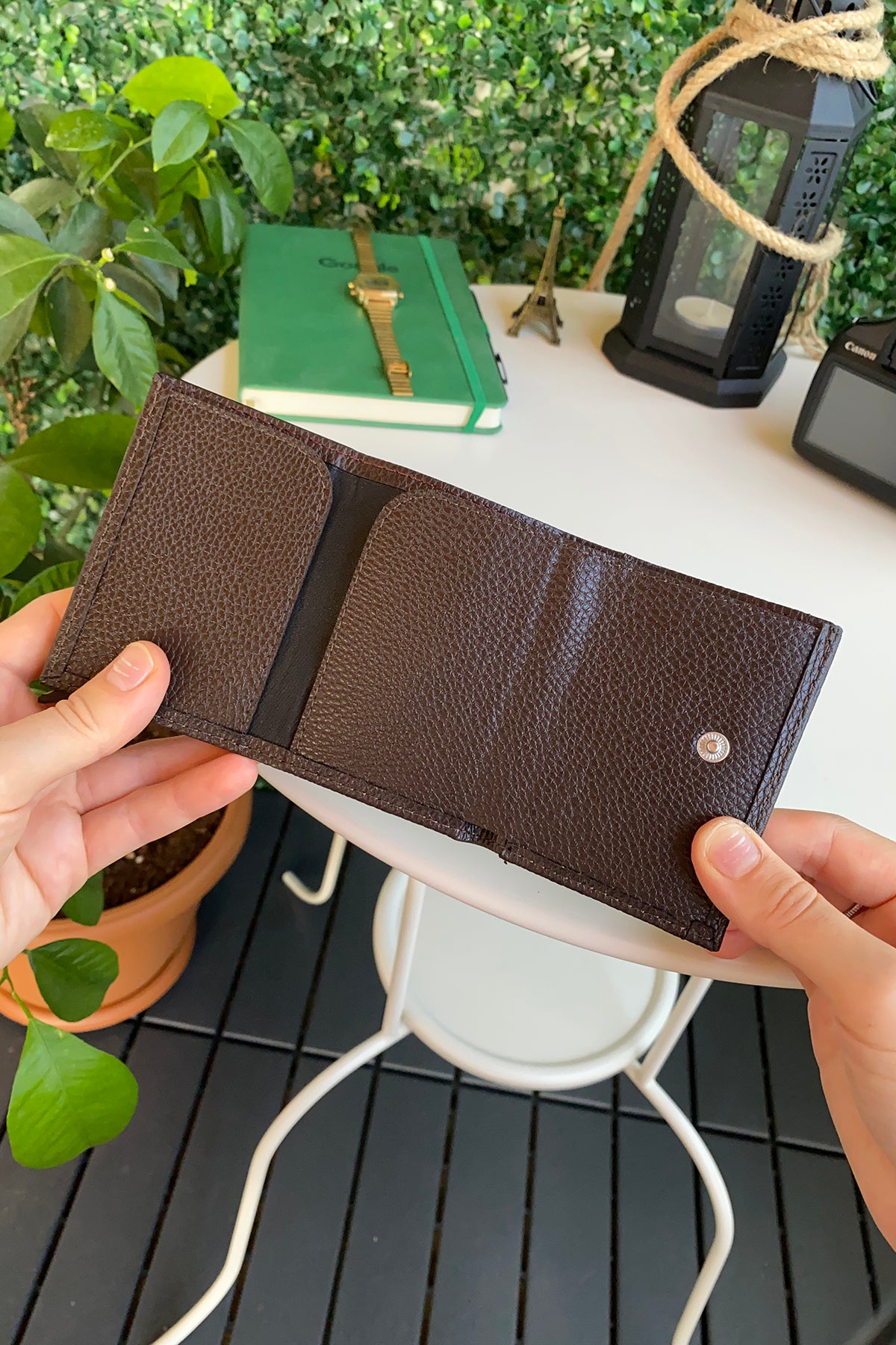 Agara PU Leather RFID Mechanism Card Holder in sleek design, showcasing card slots and pop-up mechanism.