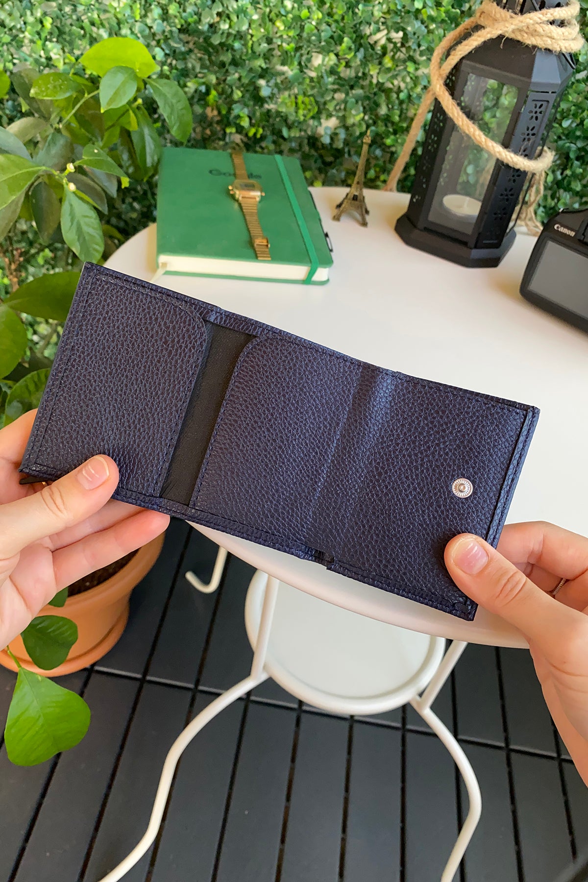 Agara PU Leather RFID Mechanism Card Holder in sleek design, showcasing card slots and pop-up mechanism.