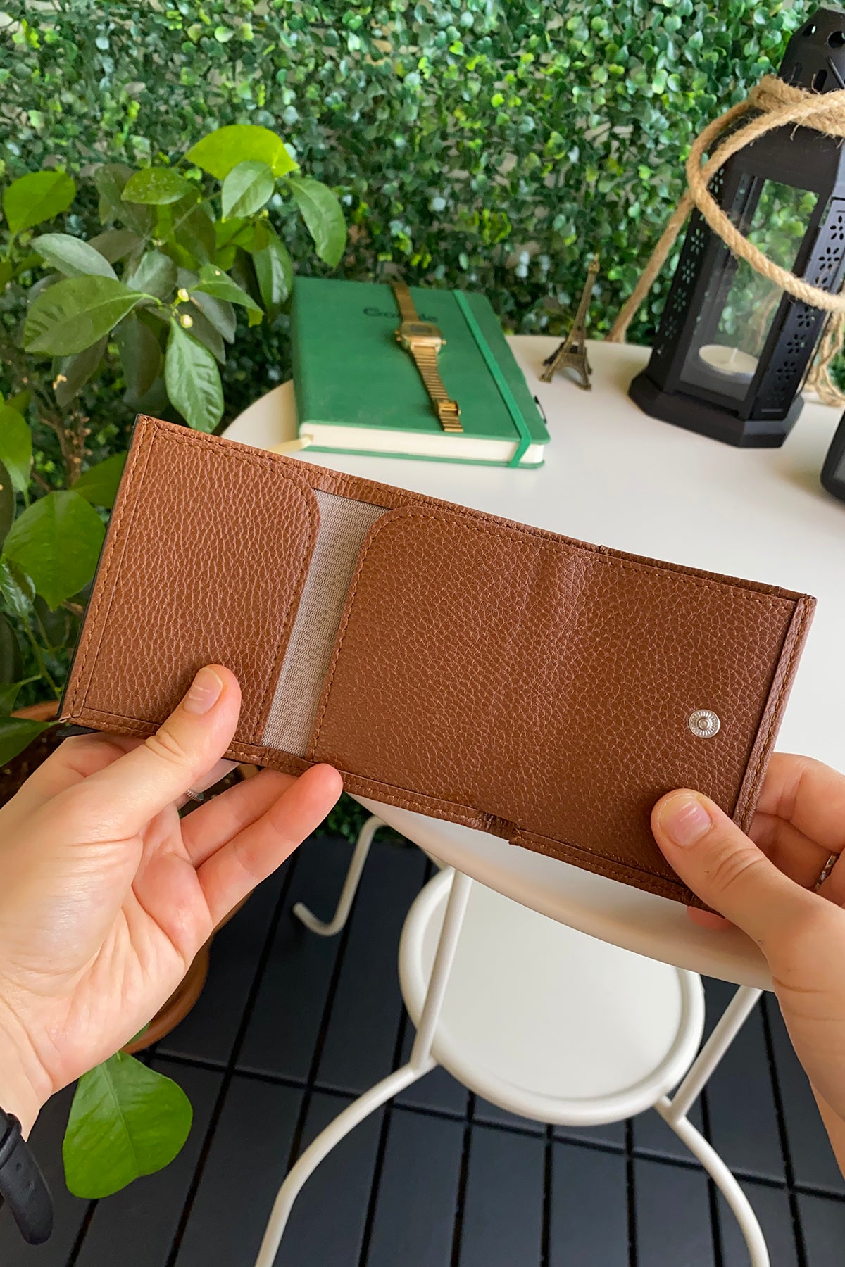 Agara PU Leather RFID Mechanism Card Holder in sleek design, showcasing card slots and pop-up mechanism.