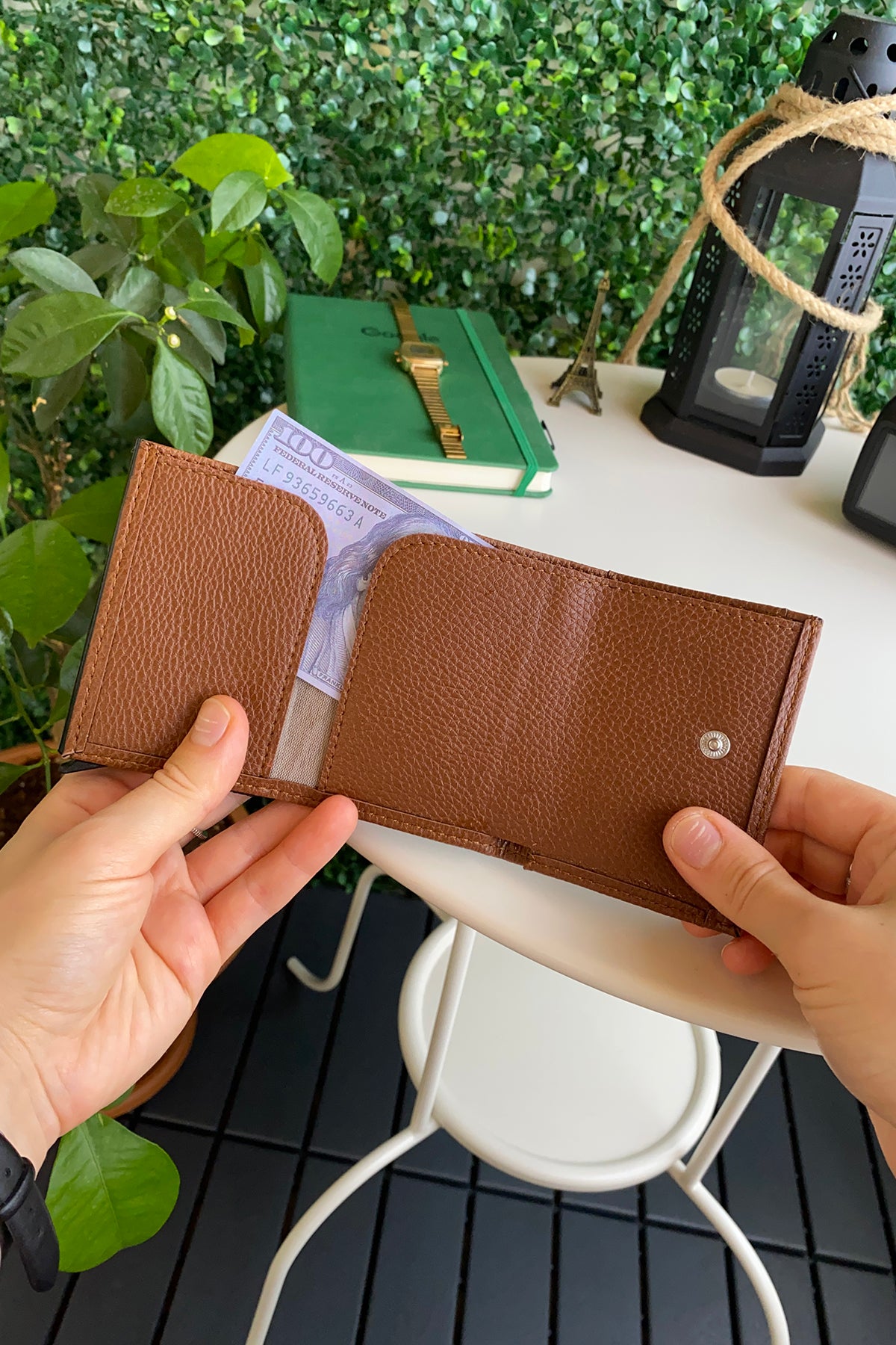 Agara PU Leather RFID Mechanism Card Holder in sleek design, showcasing card slots and pop-up mechanism.