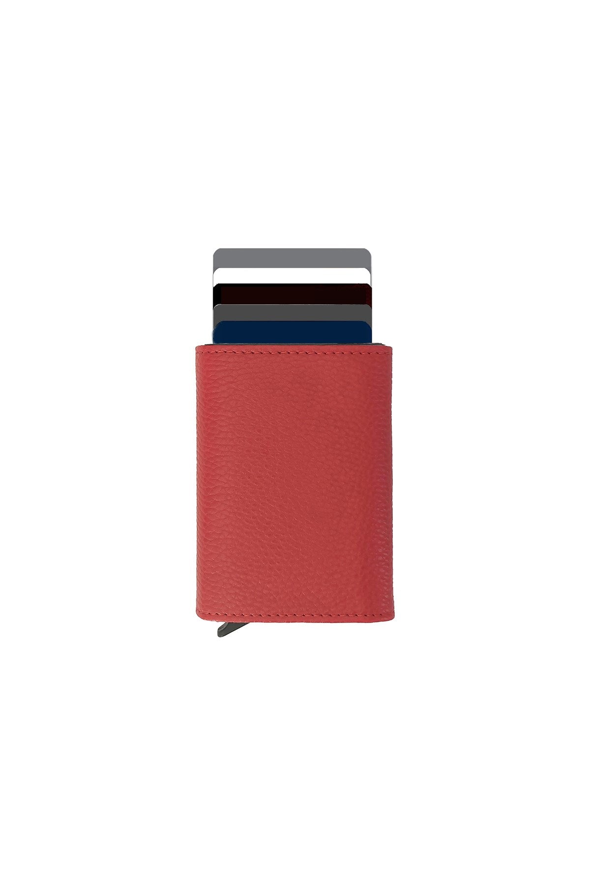 Agara PU Leather RFID Mechanism Card Holder in sleek design, showcasing card slots and pop-up mechanism.