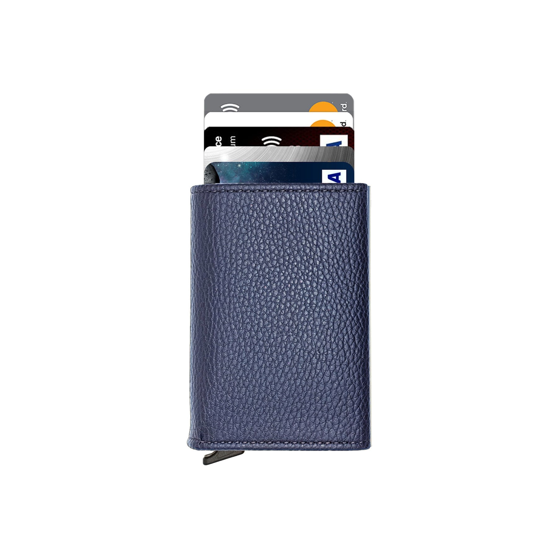 Agara PU Leather RFID Mechanism Card Holder in sleek design, showcasing card slots and pop-up mechanism.