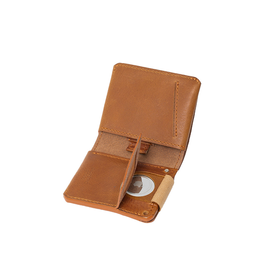 AirTag Wallet - Leather Billfold 2.1 showcasing premium Italian leather with a hidden AirTag pocket, designed for style and security.