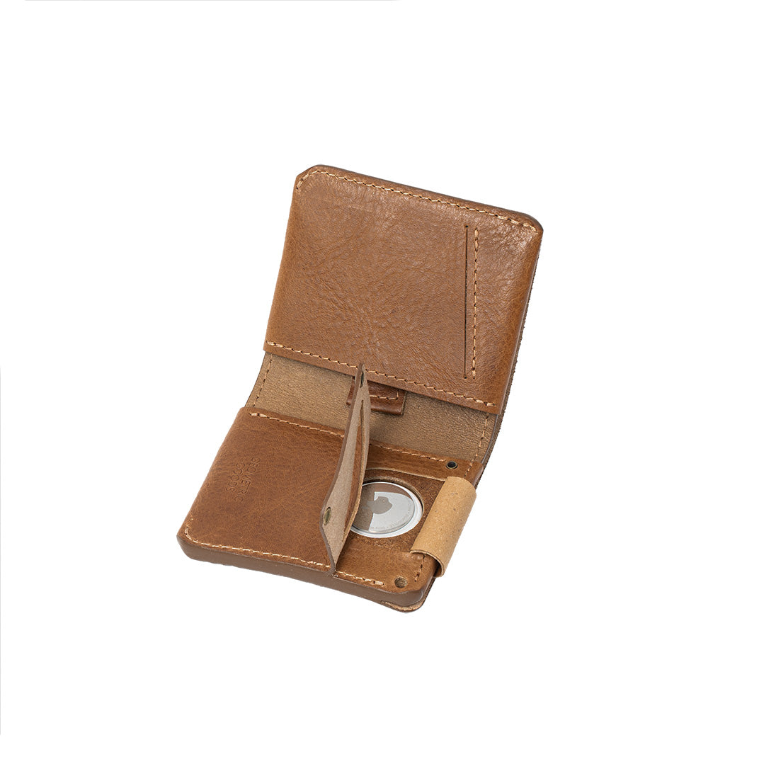 AirTag Wallet - Leather Billfold 2.1 showcasing premium Italian leather with a hidden AirTag pocket, designed for style and security.