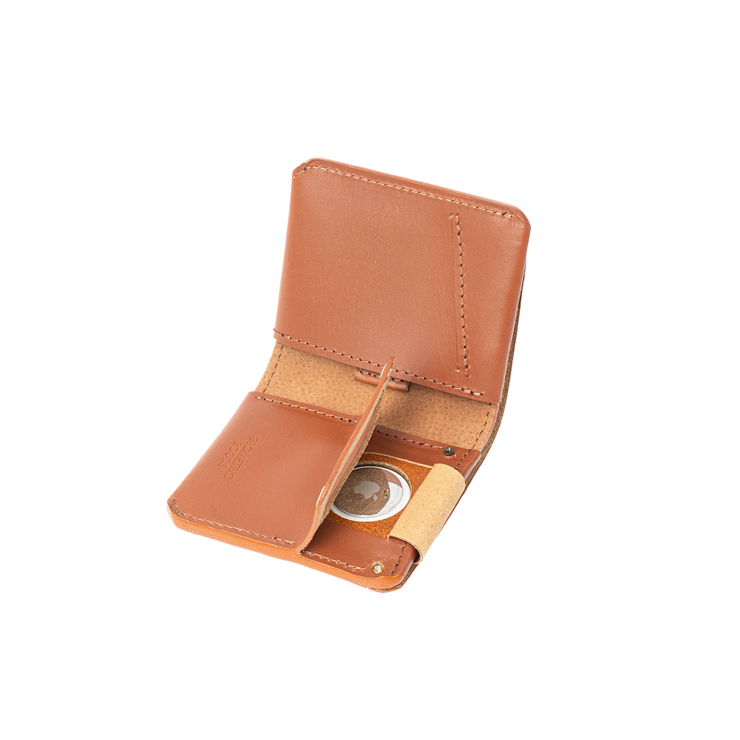 AirTag Wallet - Leather Billfold 2.1 showcasing premium Italian leather with a hidden AirTag pocket, designed for style and security.